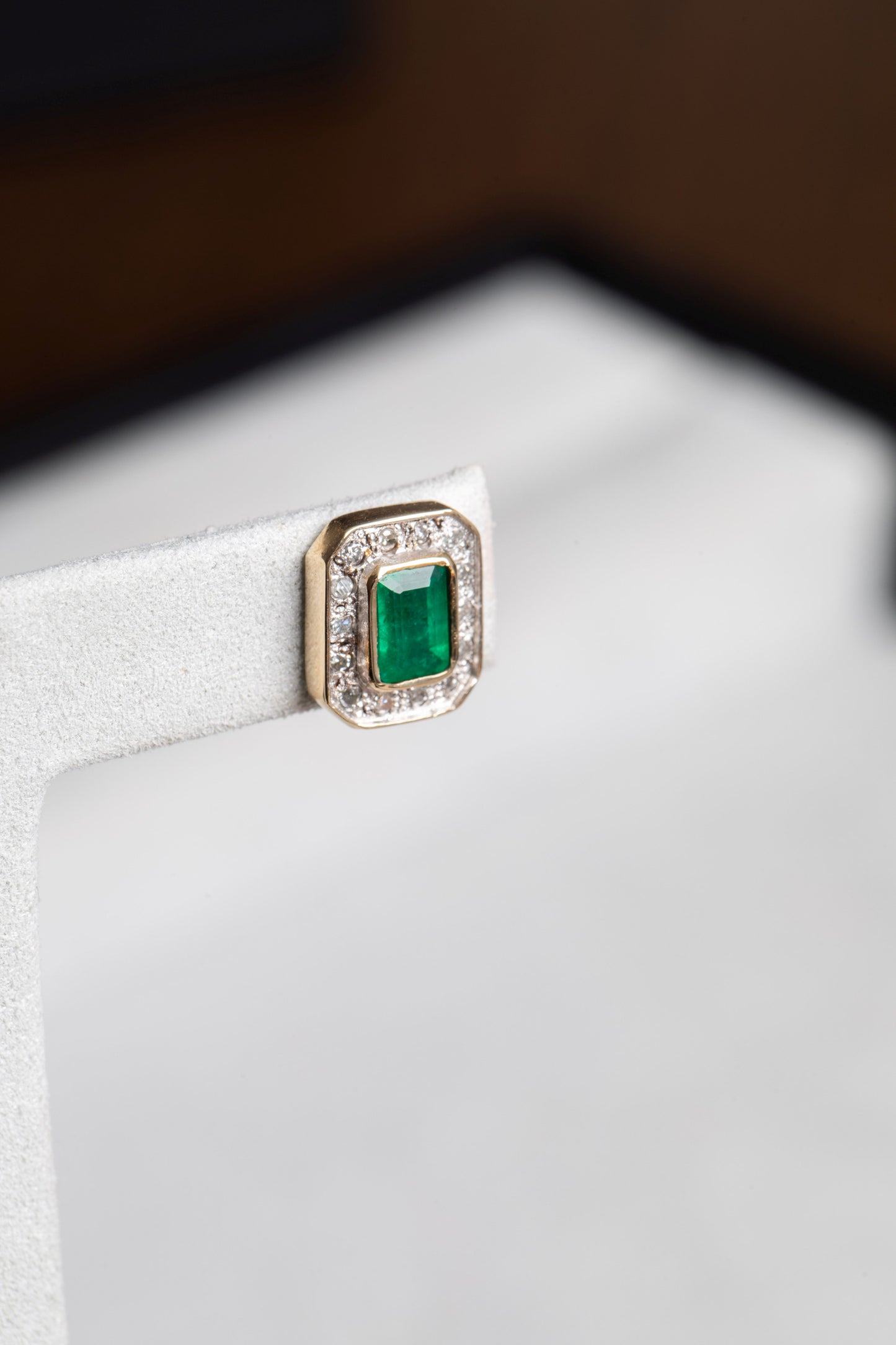 Emerald and Diamond Cluster Earrings