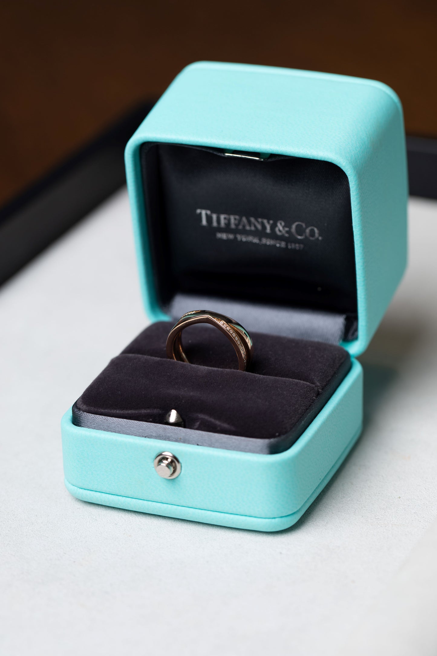 Pre-Owned Tiffany & Co. Atlas X Narrow Cross Ring