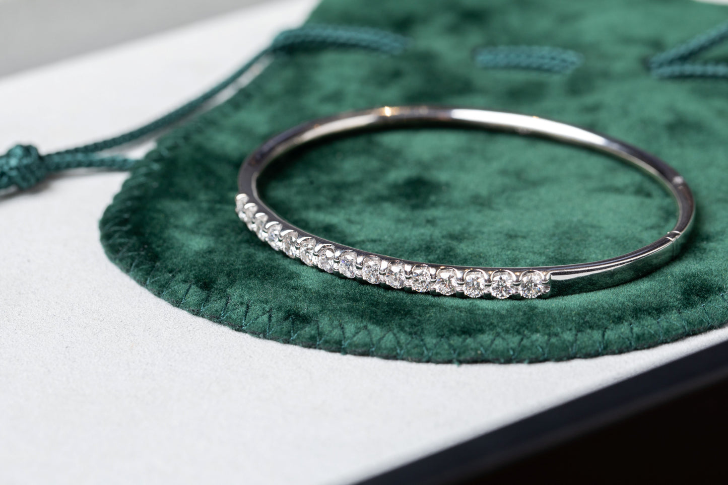 White Gold Diamond Set Bangle