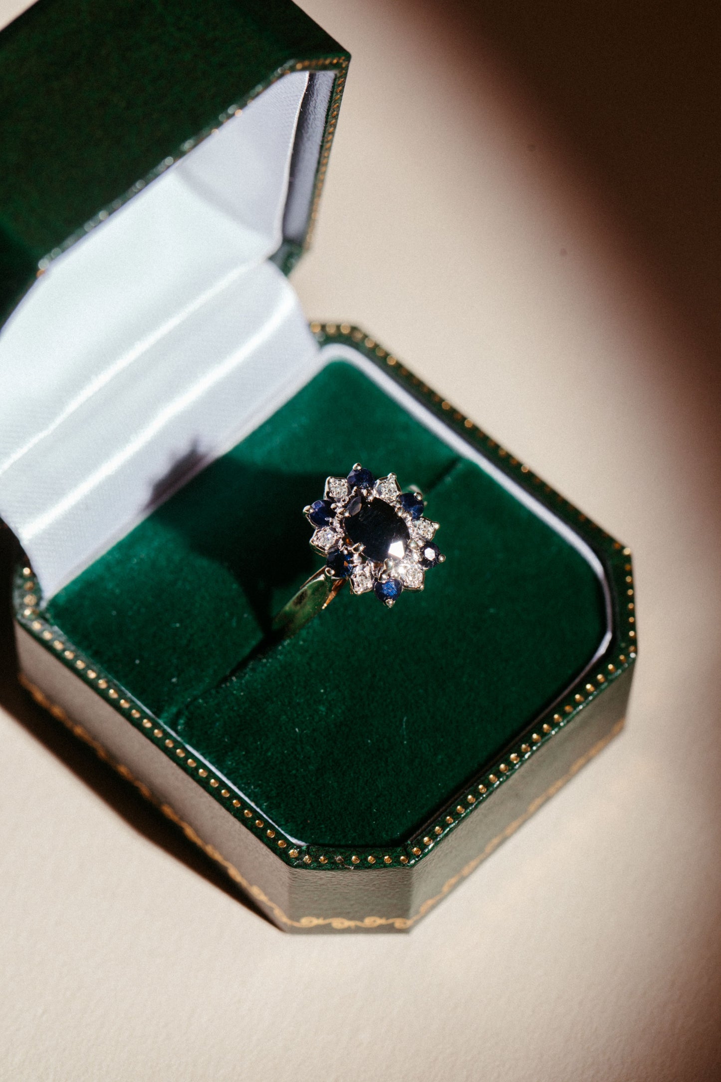 Sapphire and Diamond Cluster Style Ring