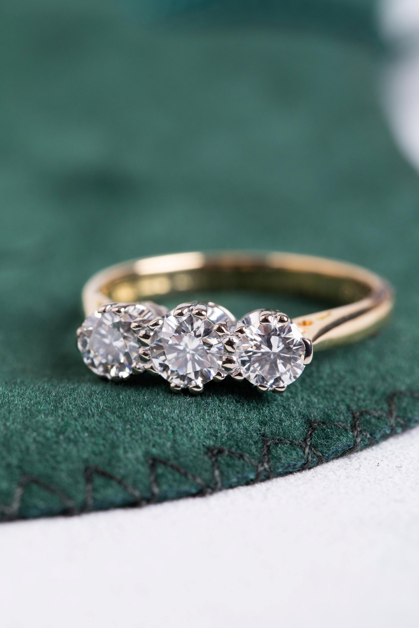 Round Brilliant Cut Diamond 3 Stone Ring