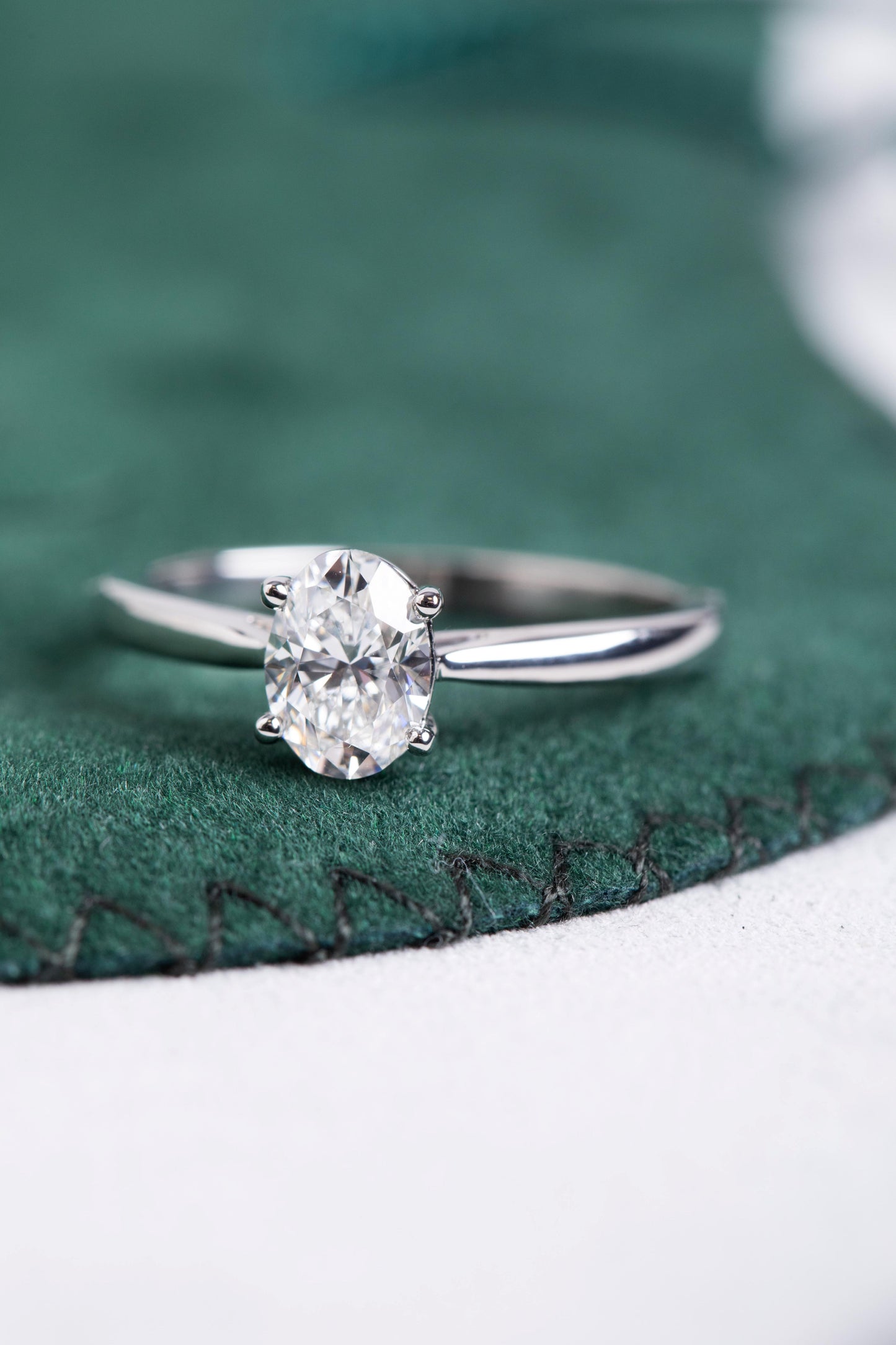 Oval Diamond Solitaire Ring