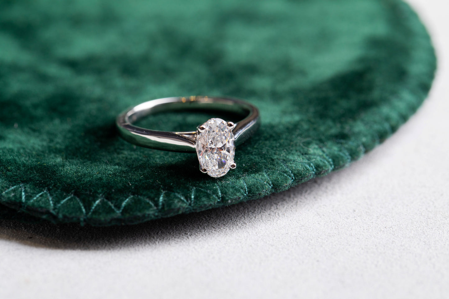 Oval Diamond Solitaire Ring