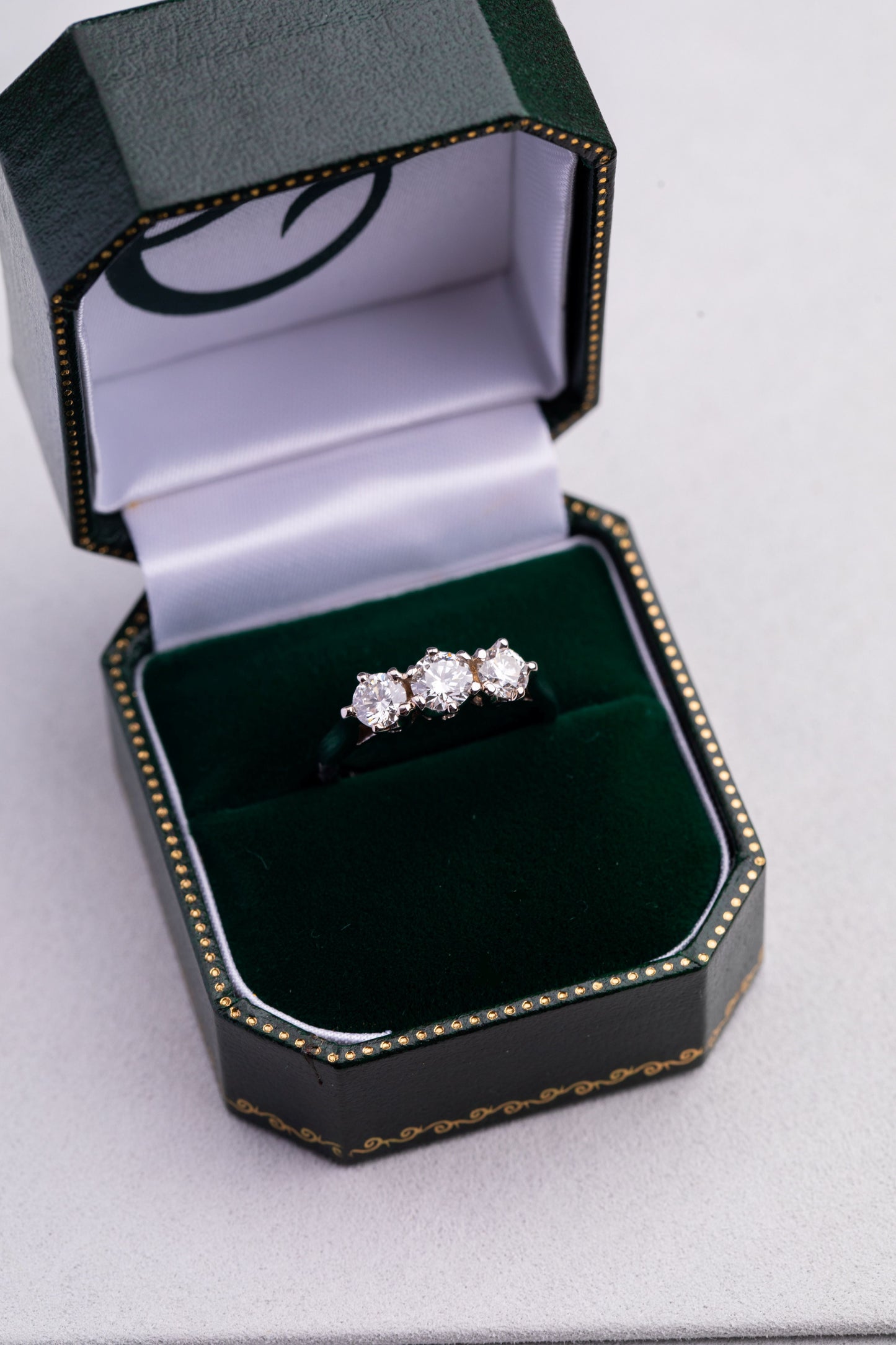 Round Brilliant Cut Diamond 3 Stone Ring
