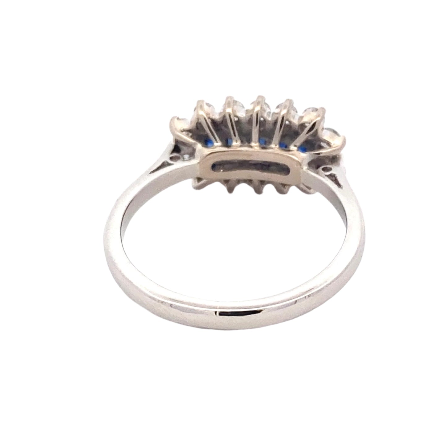 Sapphire and Round Brilliant Cut Diamond Cluster Ring