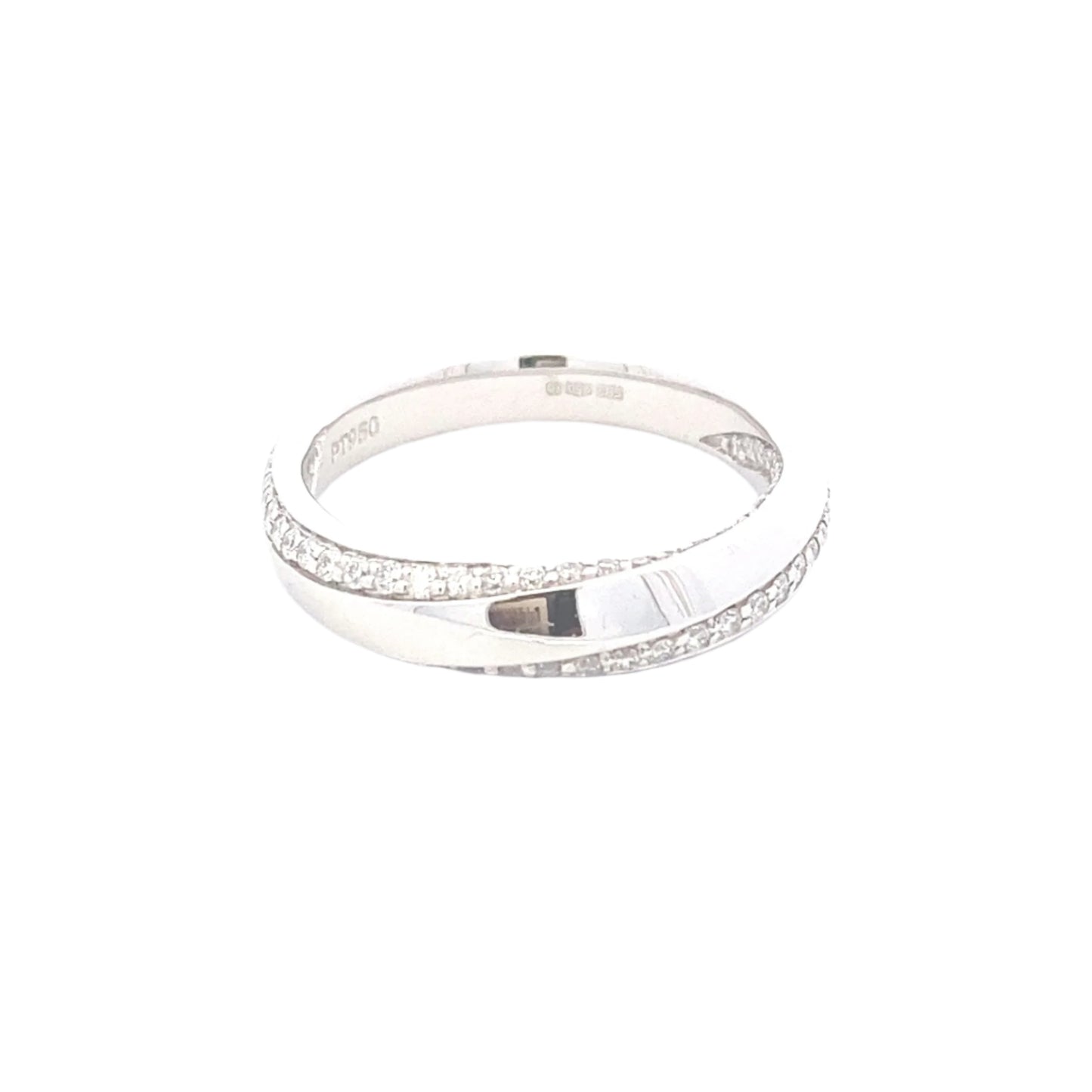Round Brilliant Cut Double Row Diamond Twist Eternity Ring