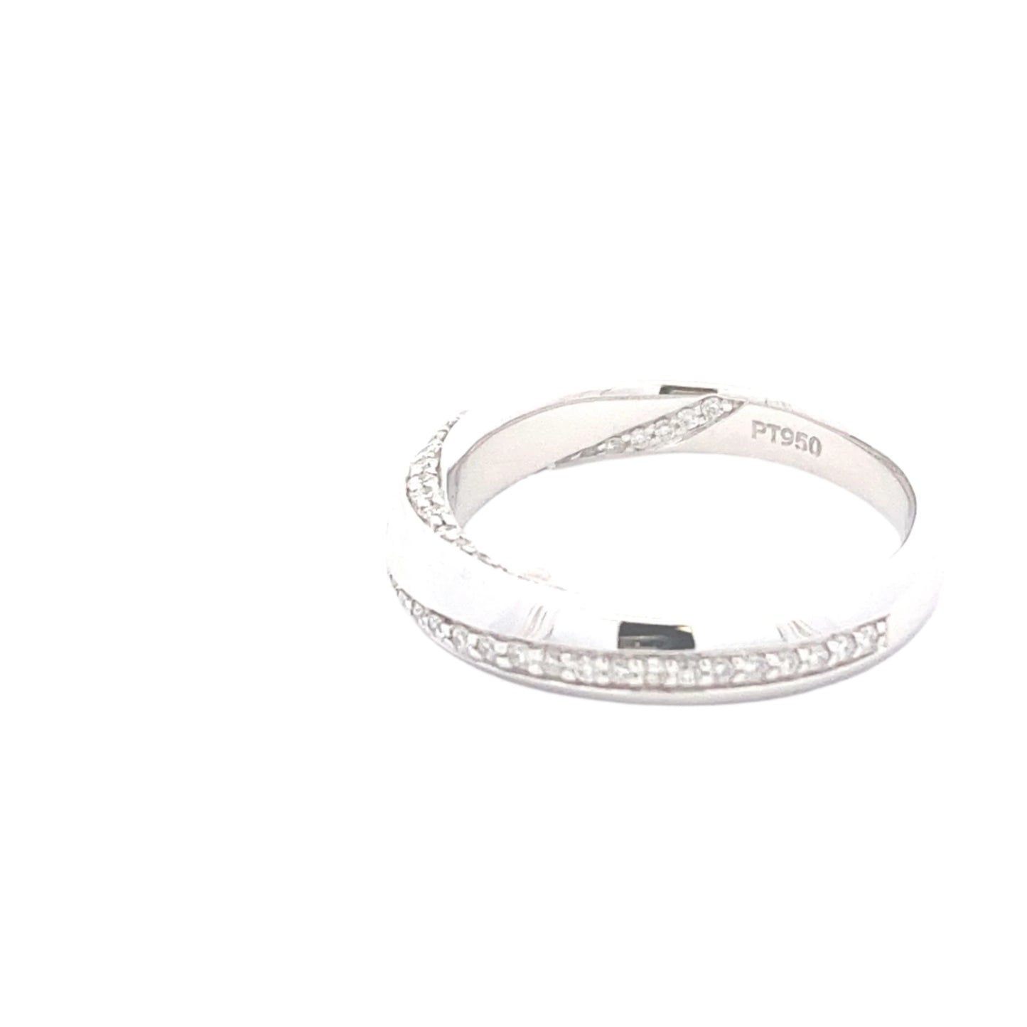 Round Brilliant Cut Double Row Diamond Twist Eternity Ring