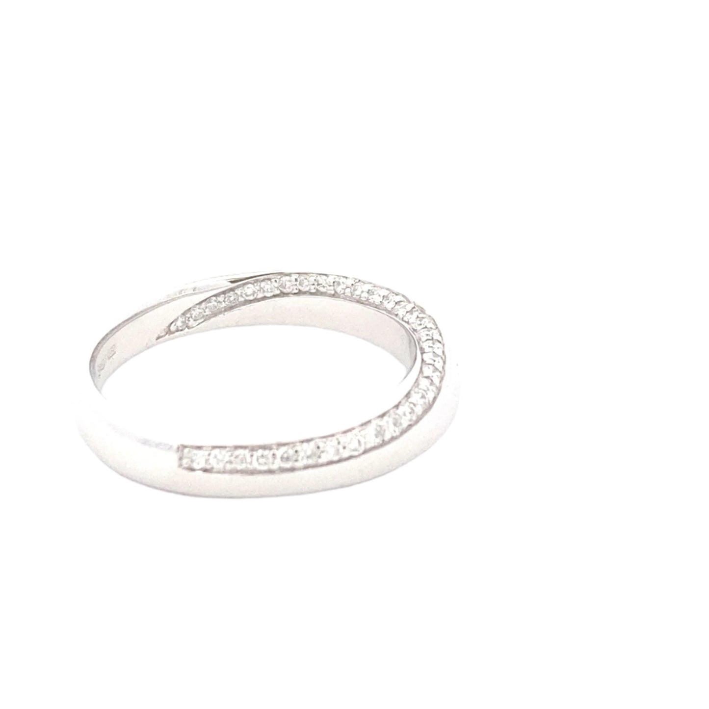 Round Brilliant Cut Double Row Diamond Twist Eternity Ring