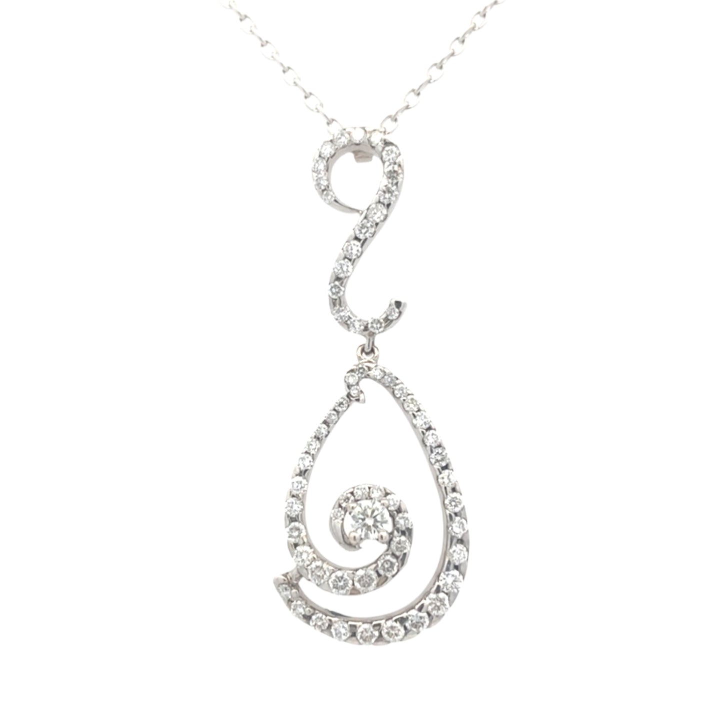 Fancy Style Diamond Drop Pendant