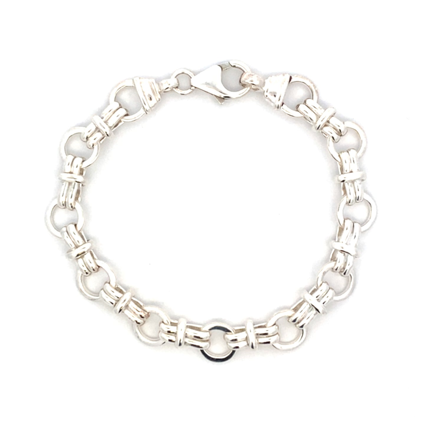 Silver Circles and Bar Style Bracelet