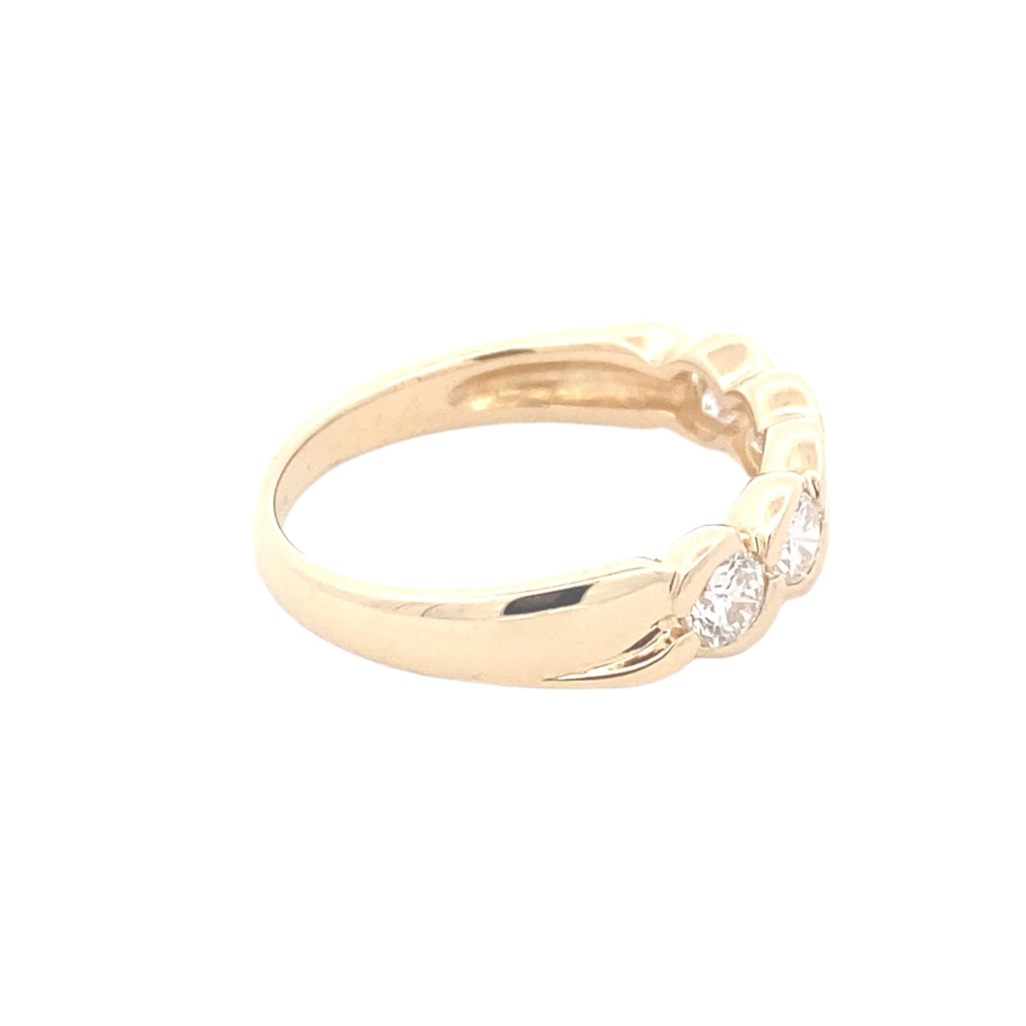 Round Brilliant Cut Diamond 5 Stone Twist Style Eternity Ring