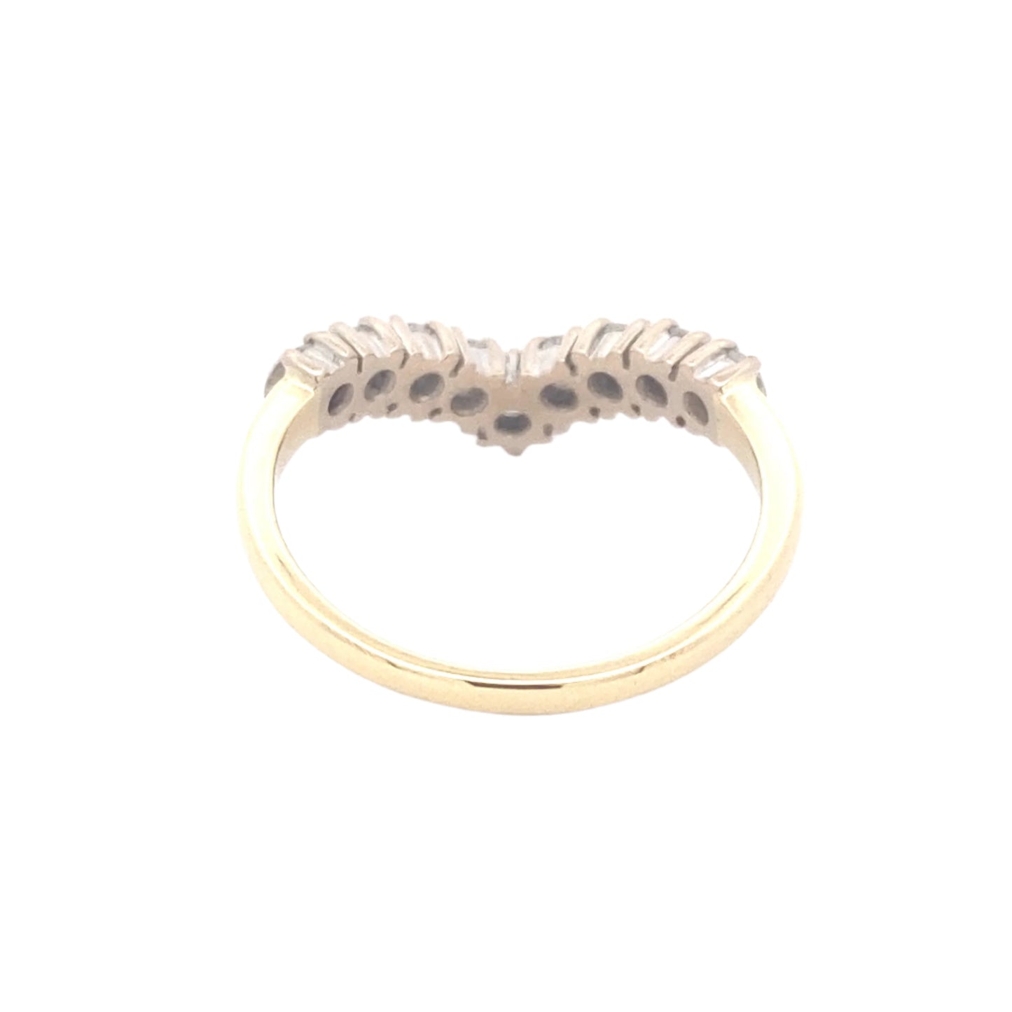 Round Brilliant Cut Diamond 9 Stone Wishbone Style Ring