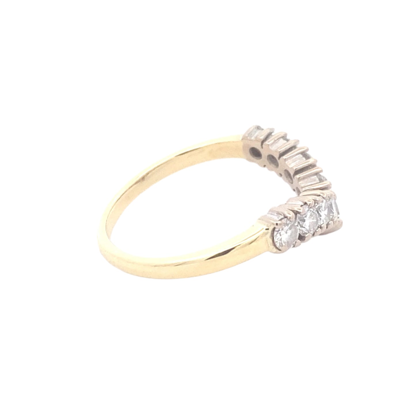 Round Brilliant Cut Diamond 9 Stone Wishbone Style Ring