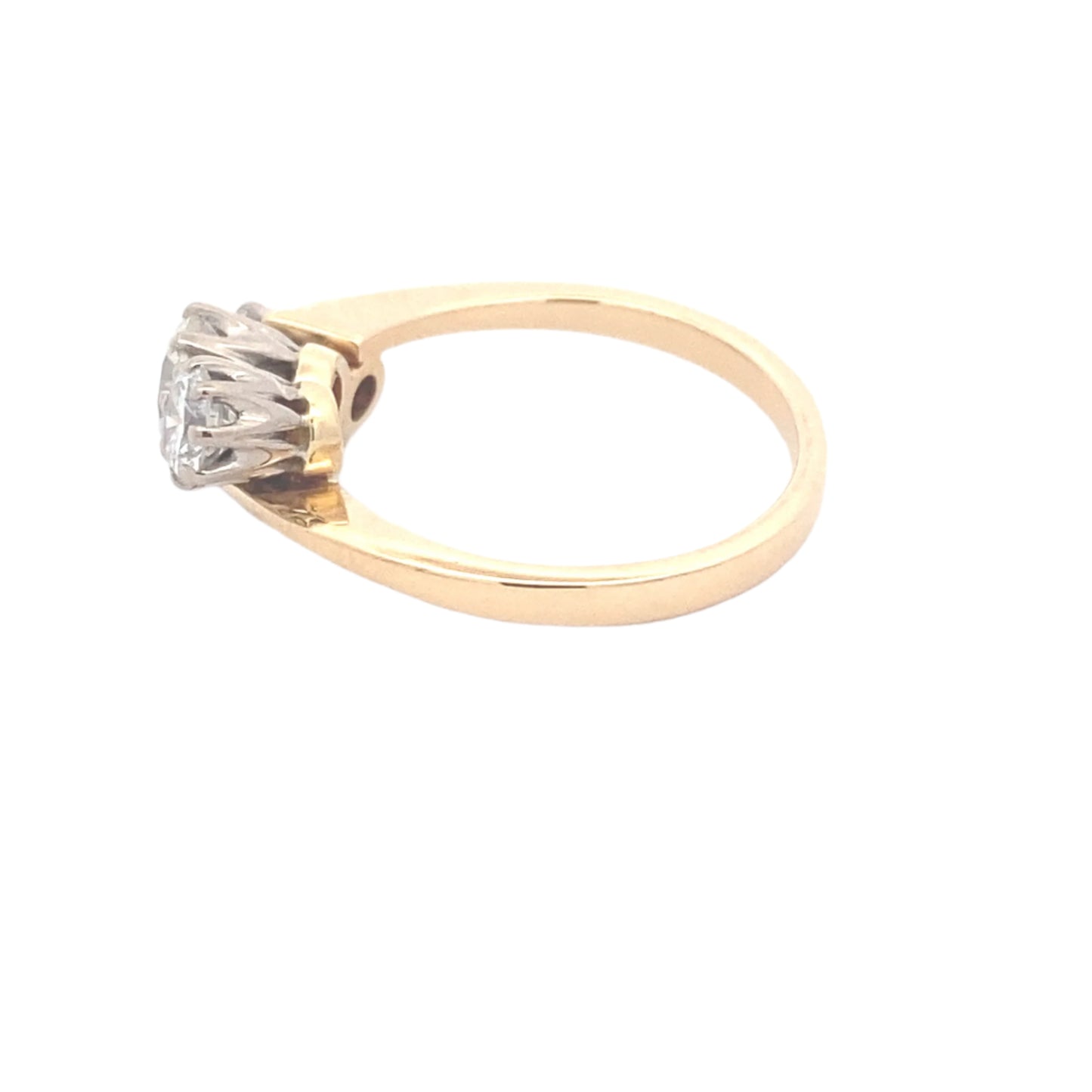 Round Brilliant Cut Diamond 3 Stone Twist Style Ring