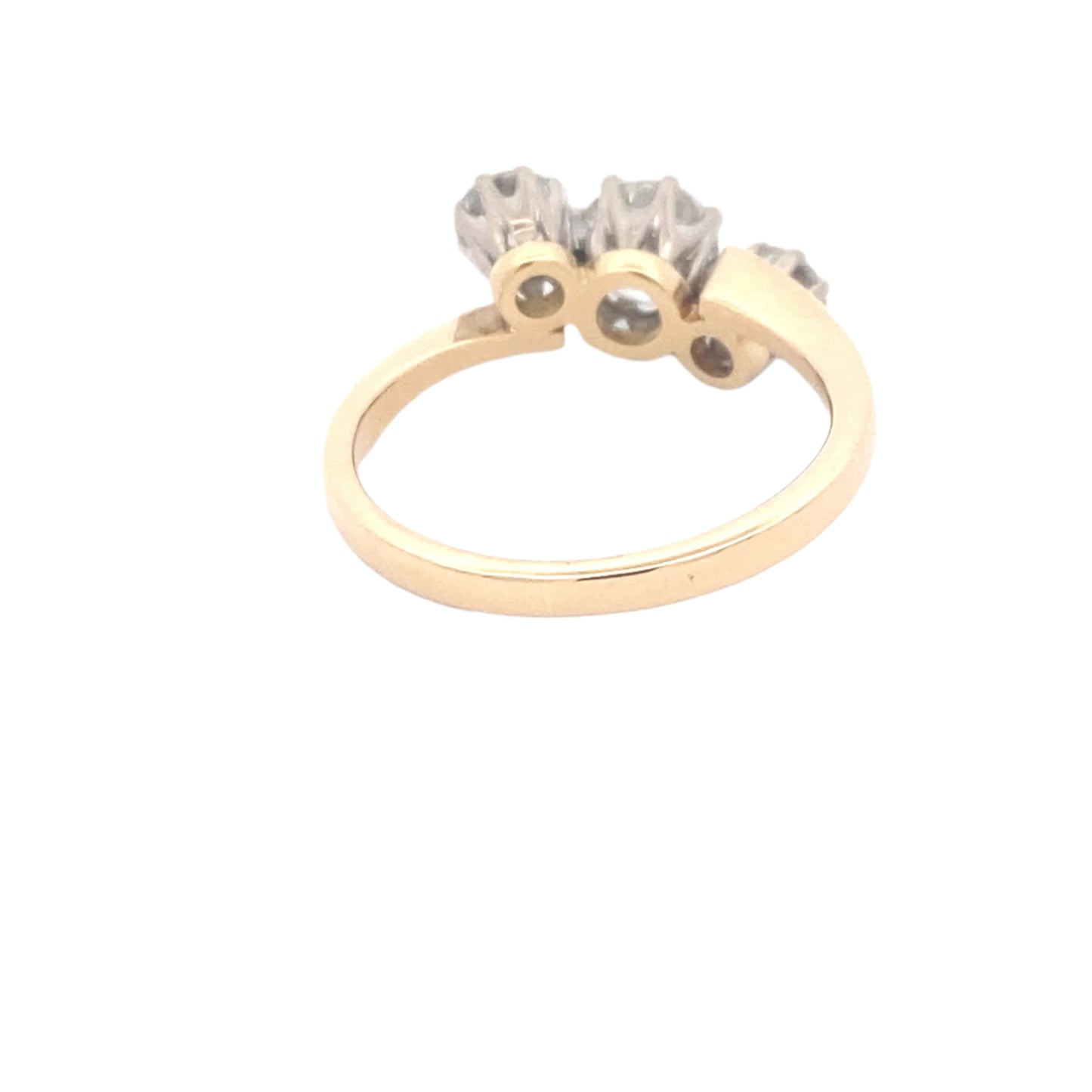Round Brilliant Cut Diamond 3 Stone Twist Style Ring