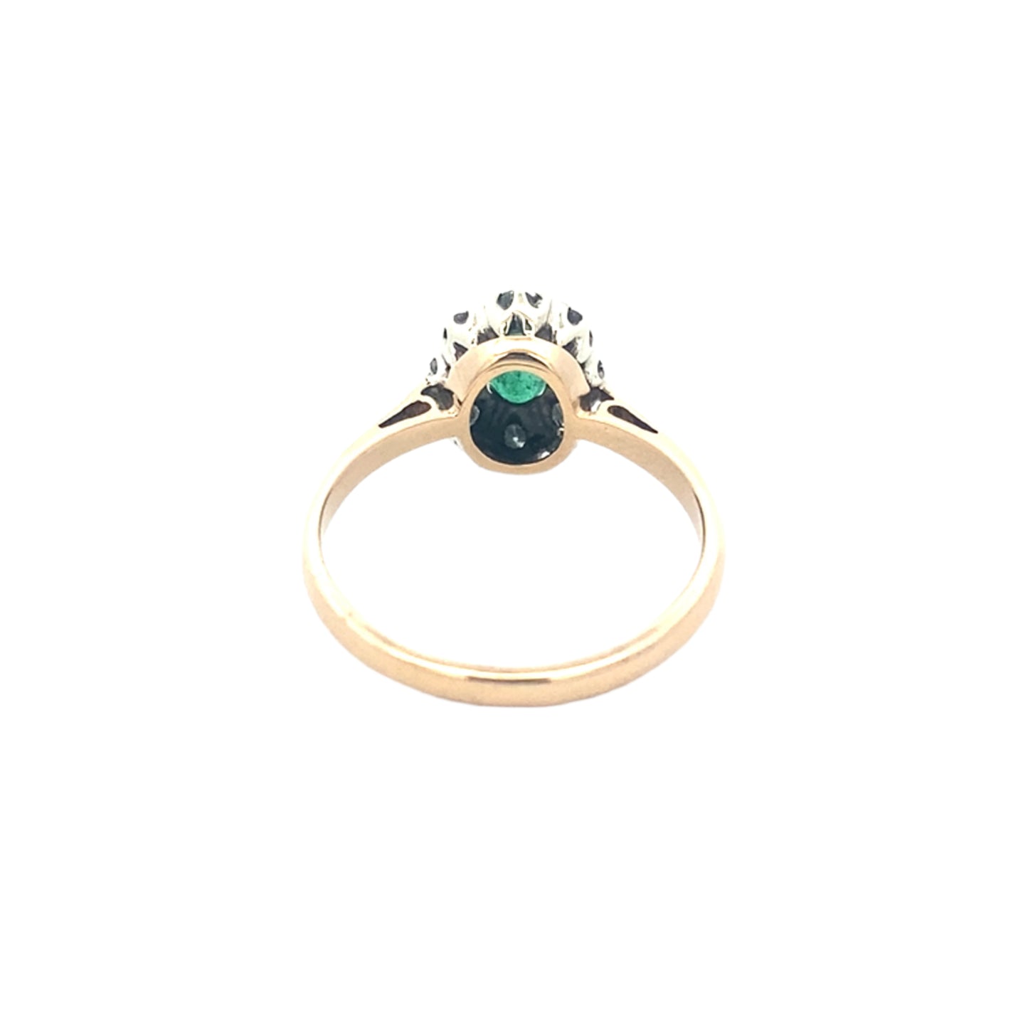 Oval Emerald and Diamond Cluster Ring