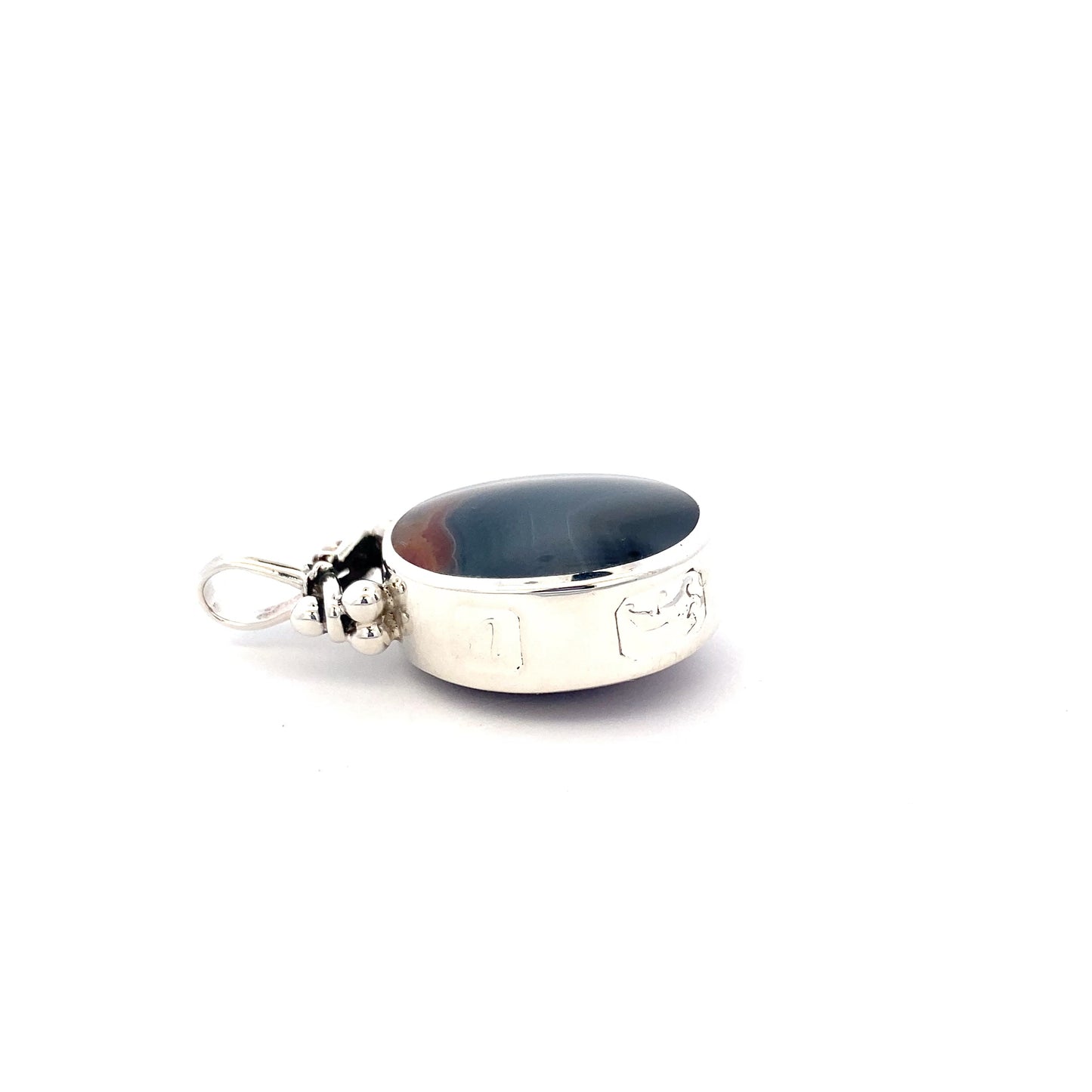 Silver Oval Shaped Fob