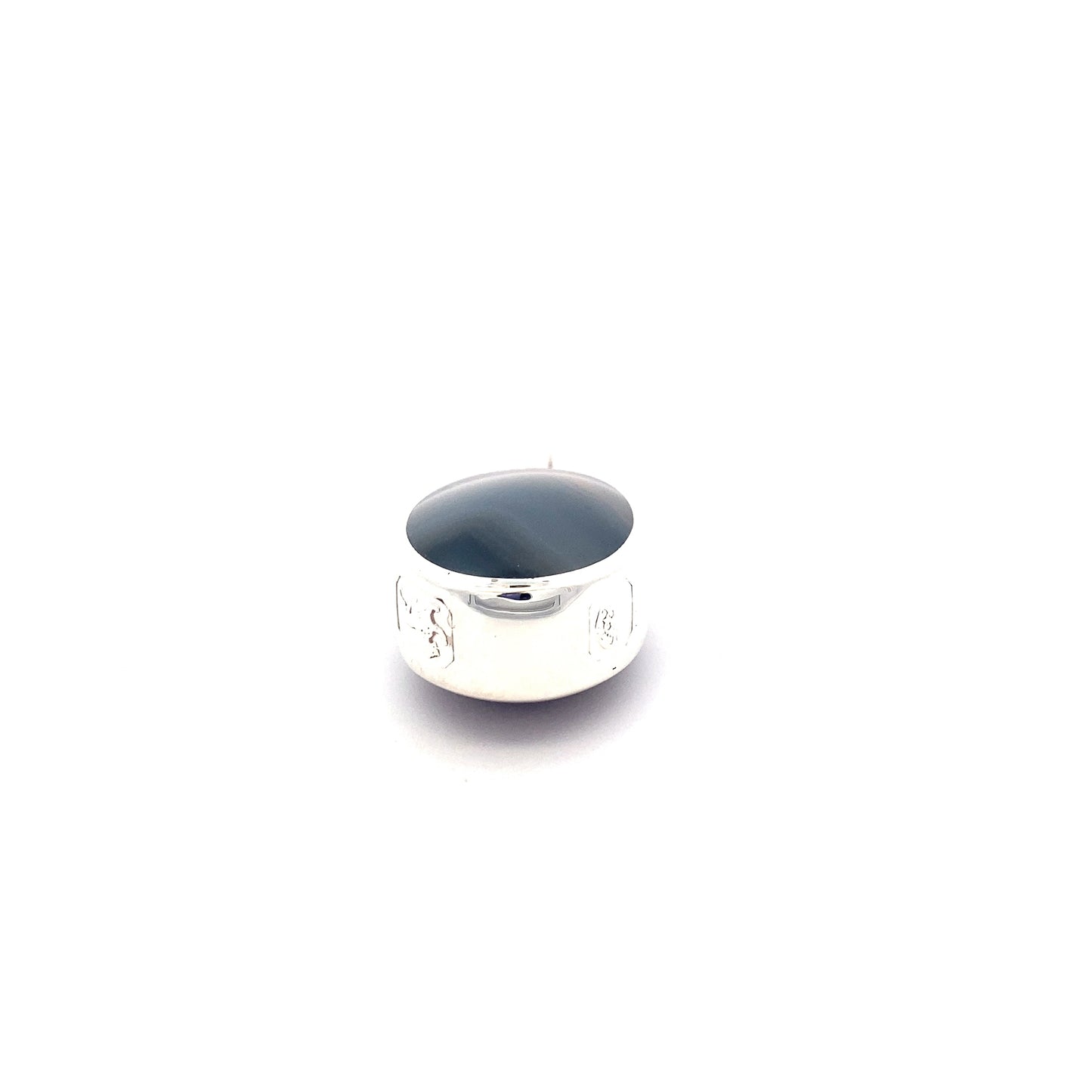 Silver Oval Shaped Fob