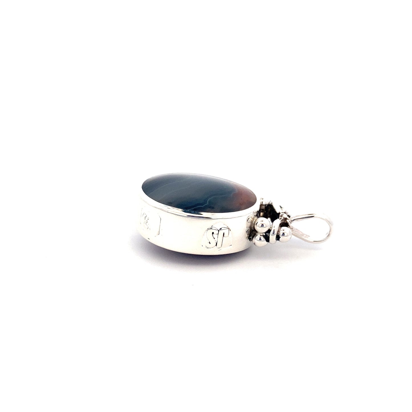 Silver Oval Shaped Fob