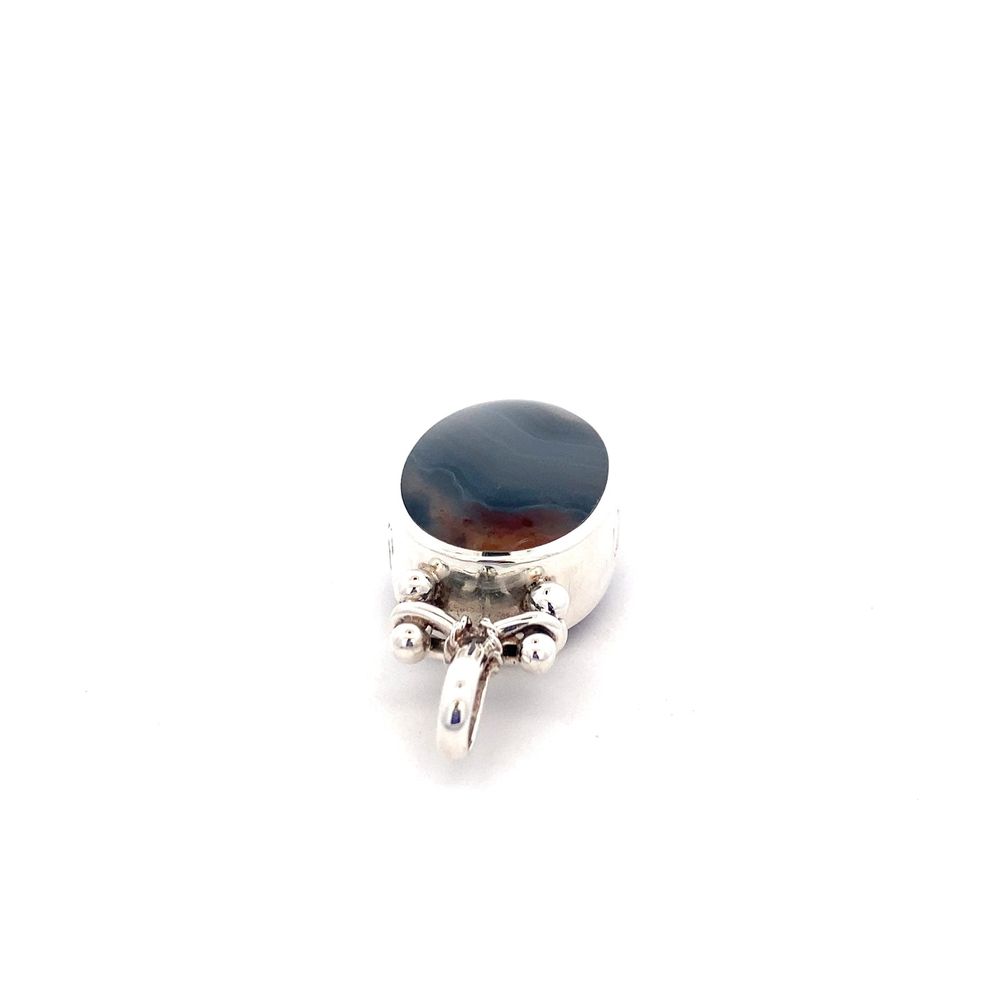 Silver Oval Shaped Fob
