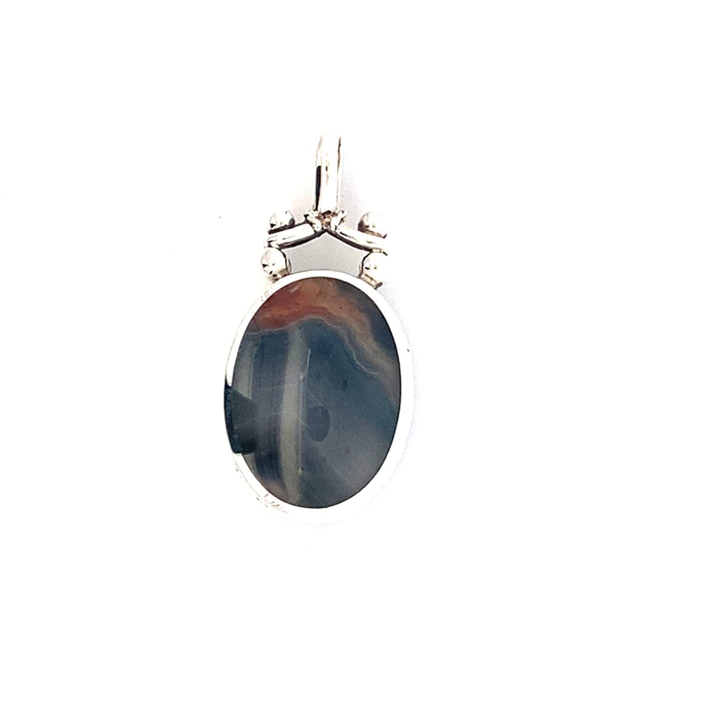 Silver Oval Shaped Fob