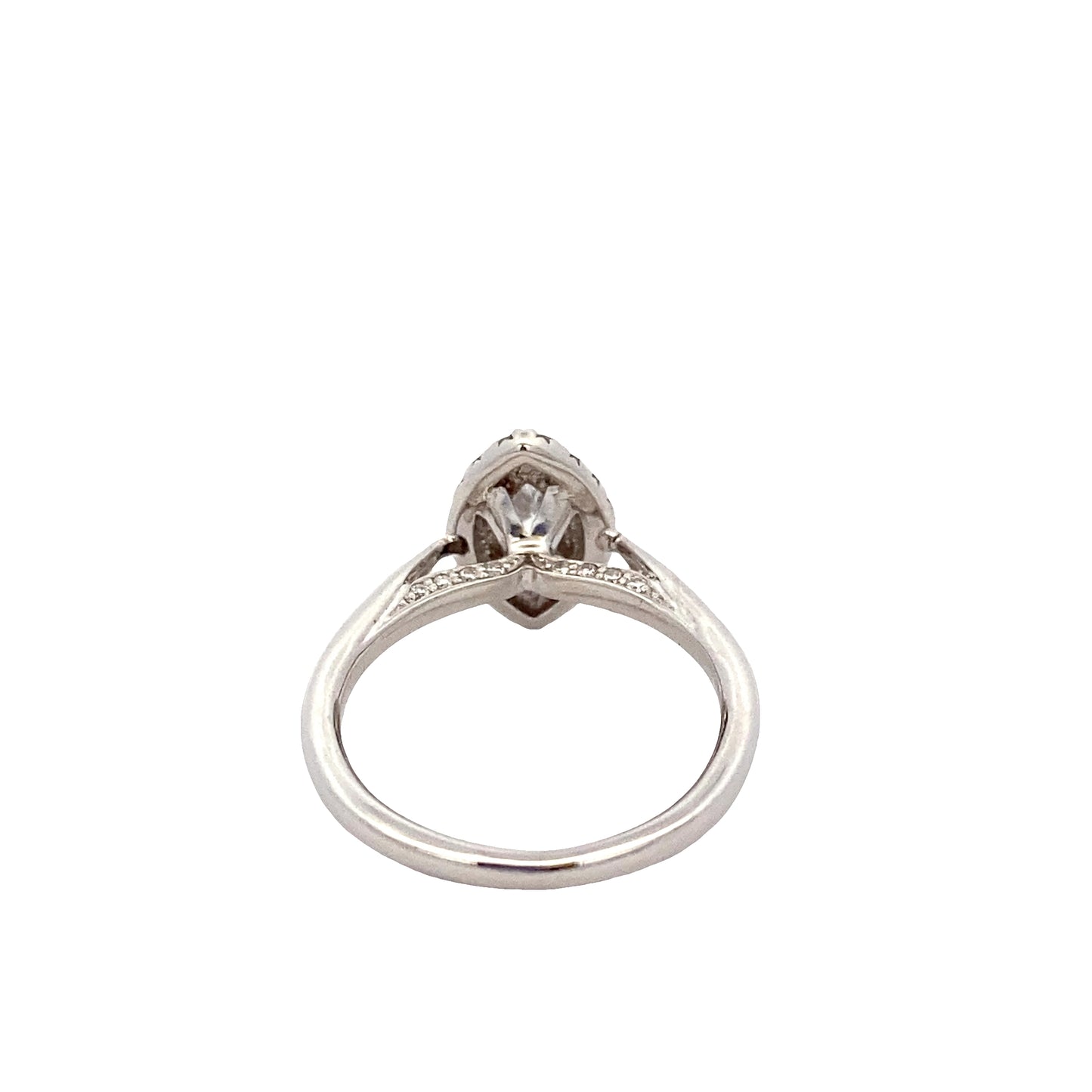 Marquise Shaped Diamond Halo Cluster Style Ring