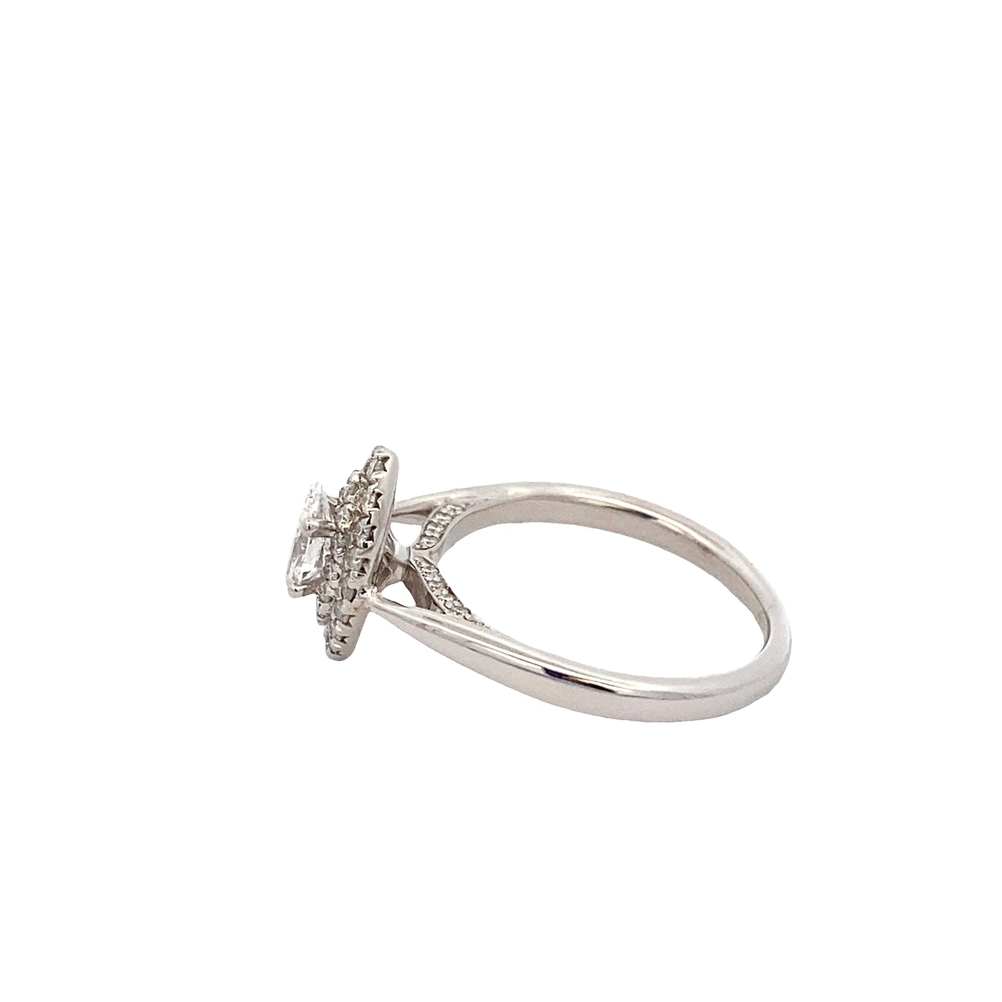 Marquise Shaped Diamond Halo Cluster Style Ring