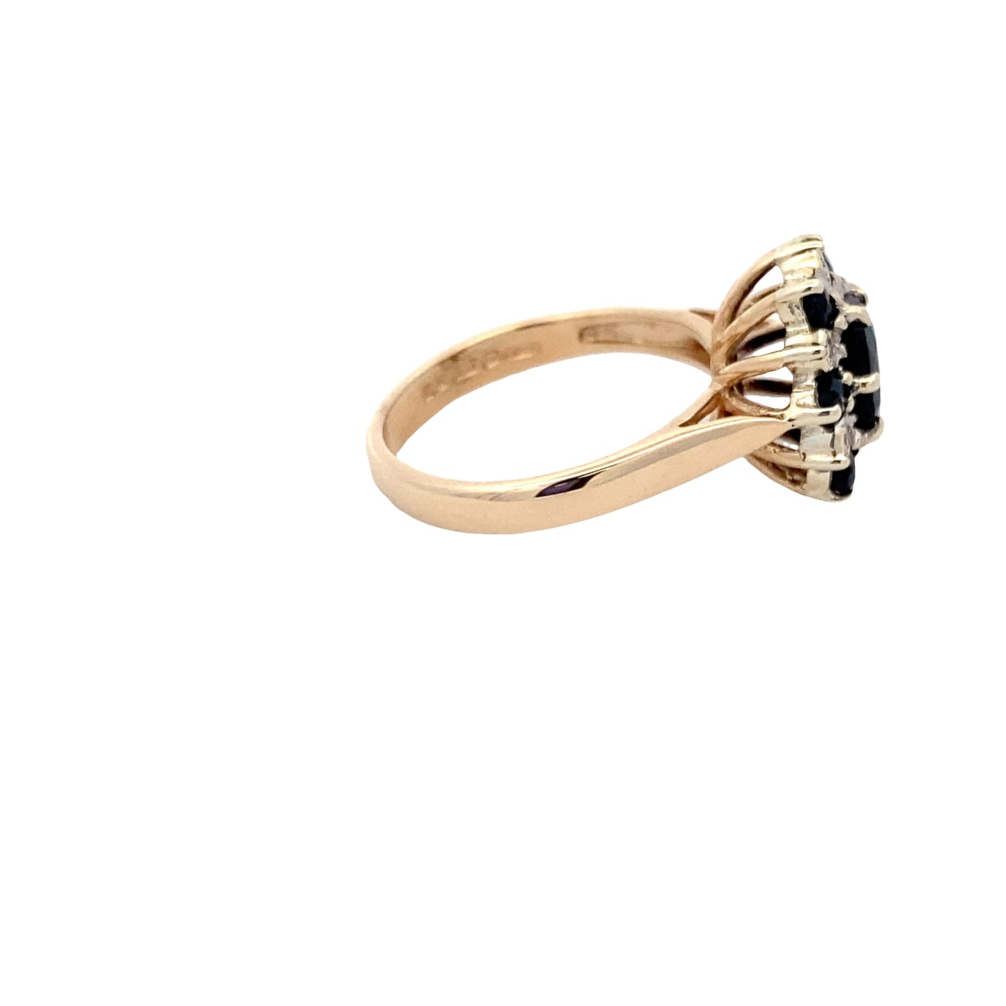 Sapphire and Diamond Cluster Style Ring
