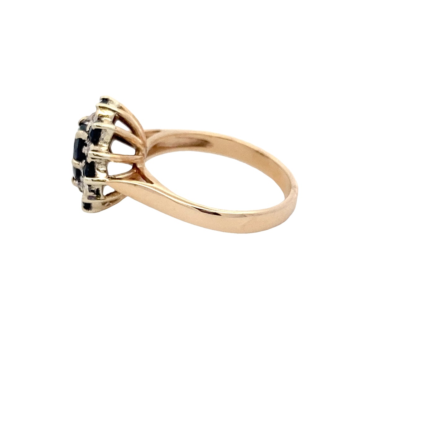 Sapphire and Diamond Cluster Style Ring
