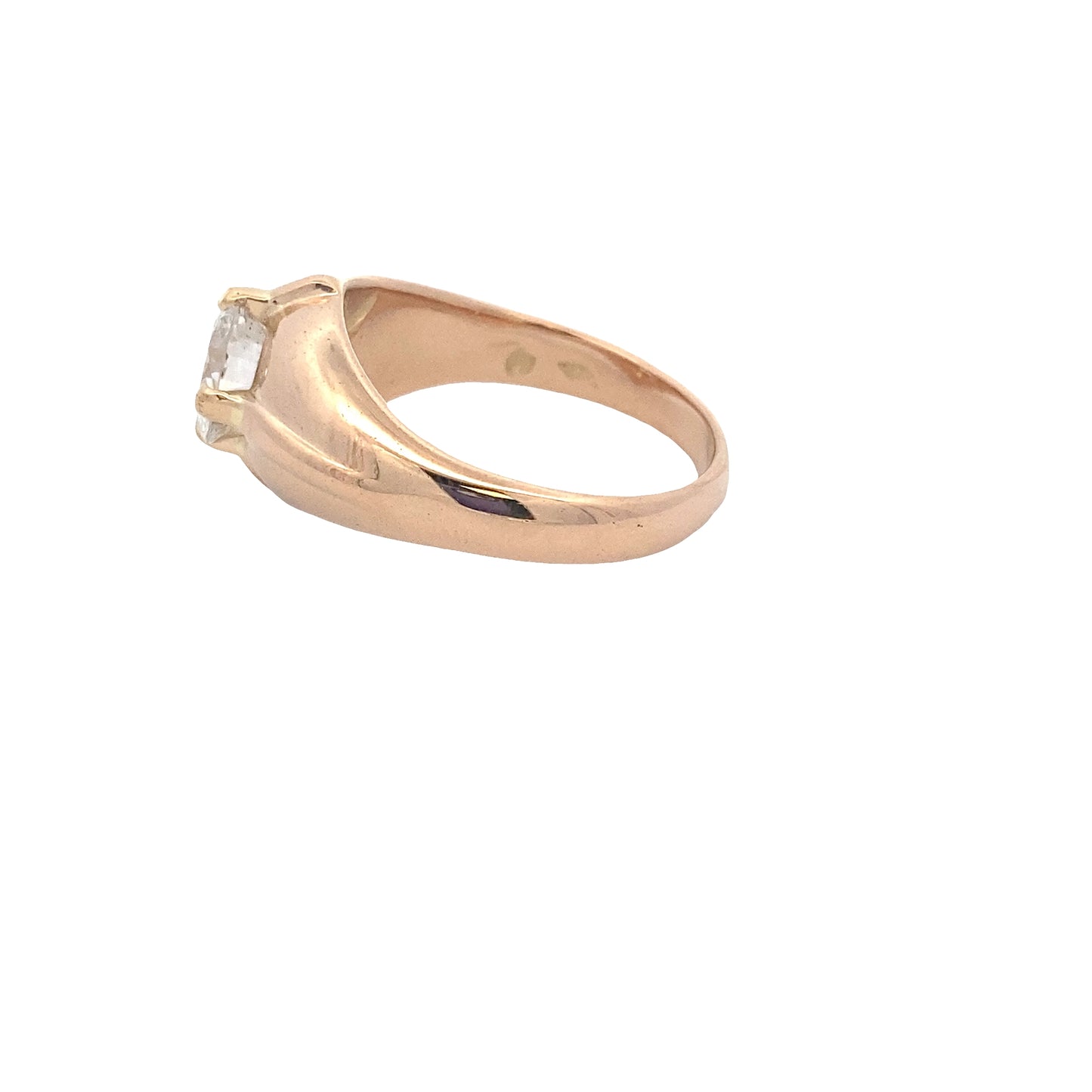 Round Brilliant Cut Diamond Solitaire Signet Ring