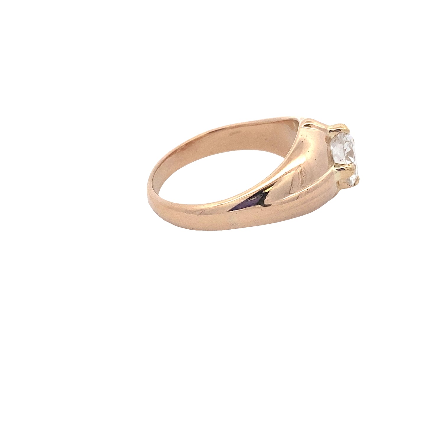 Round Brilliant Cut Diamond Solitaire Signet Ring