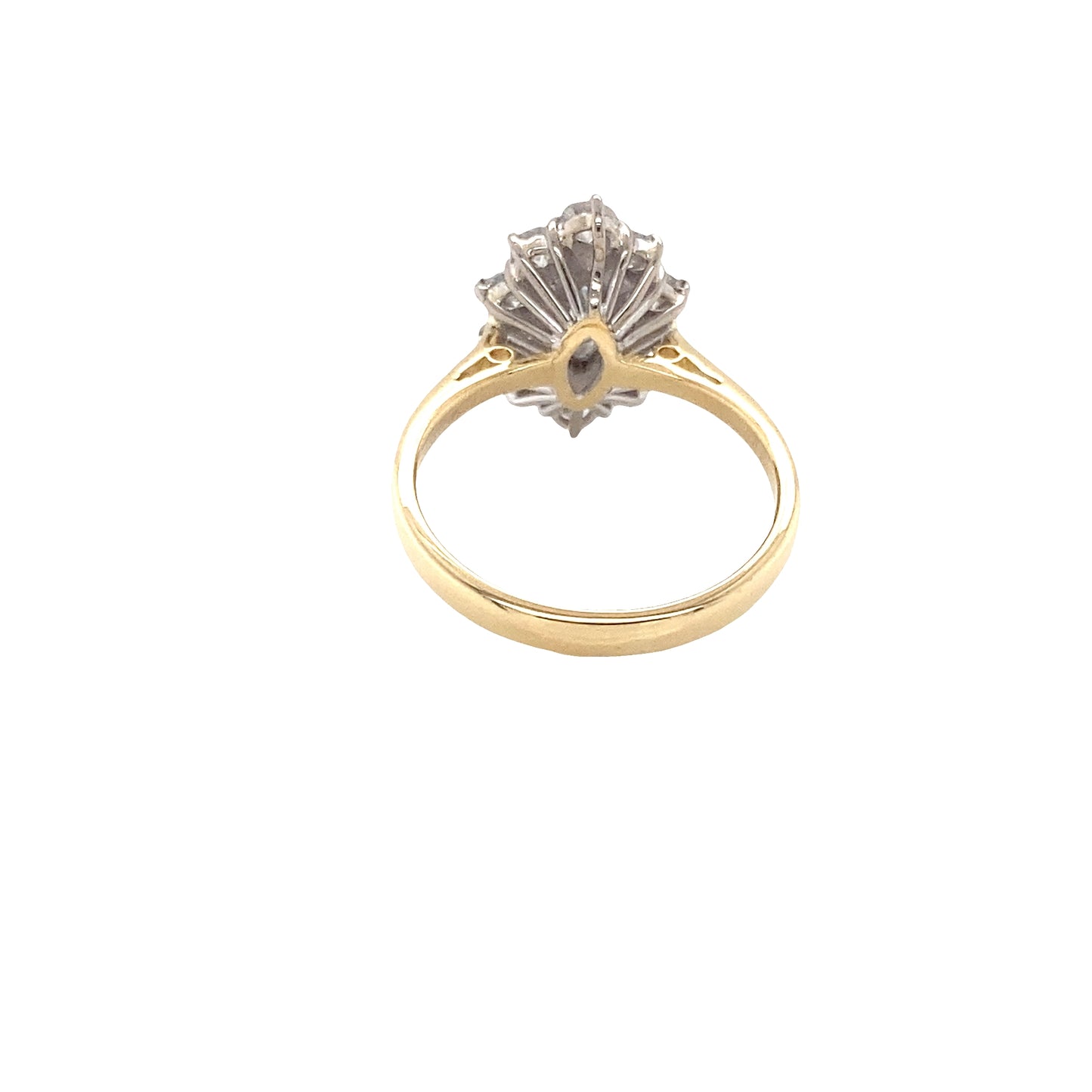 Marquise and Round Brilliant Cut Diamond Cluster Ring