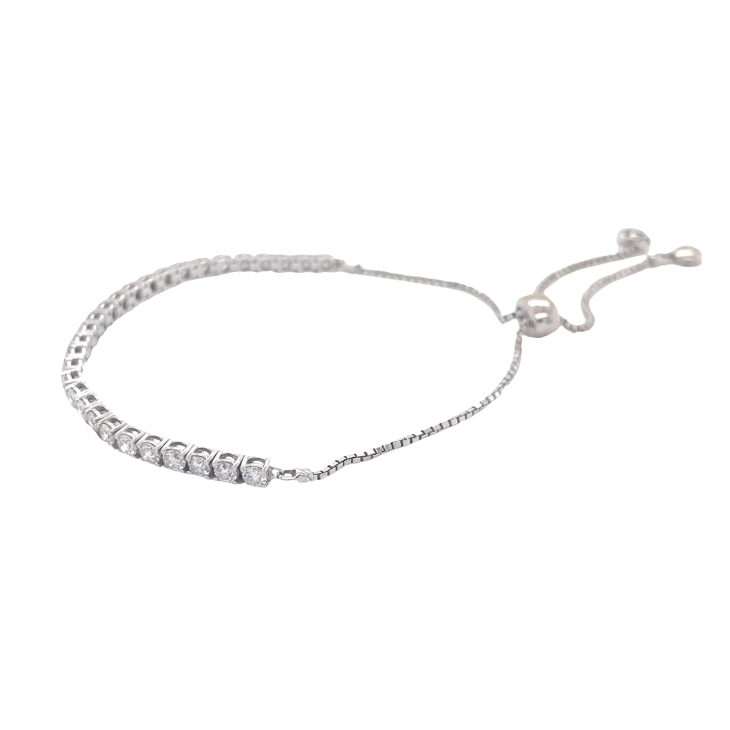 White Gold Diamond Adjustable Tennis Bracelet