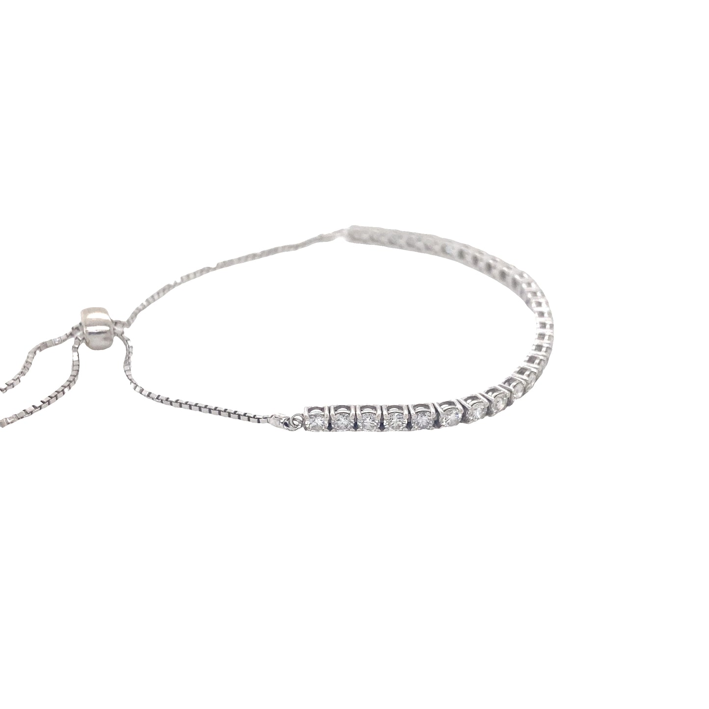 White Gold Diamond Adjustable Tennis Bracelet