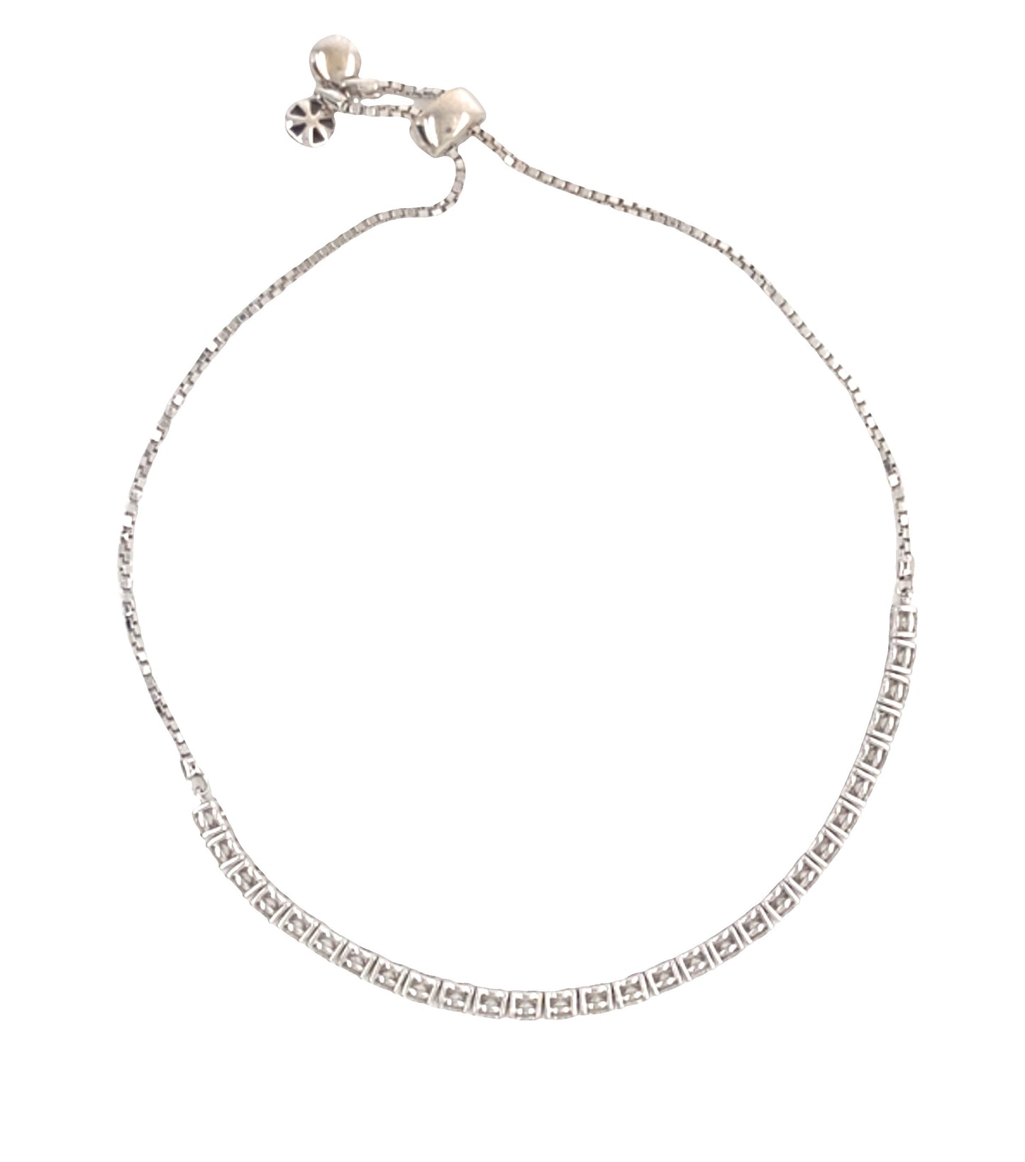 White Gold Diamond Adjustable Tennis Bracelet