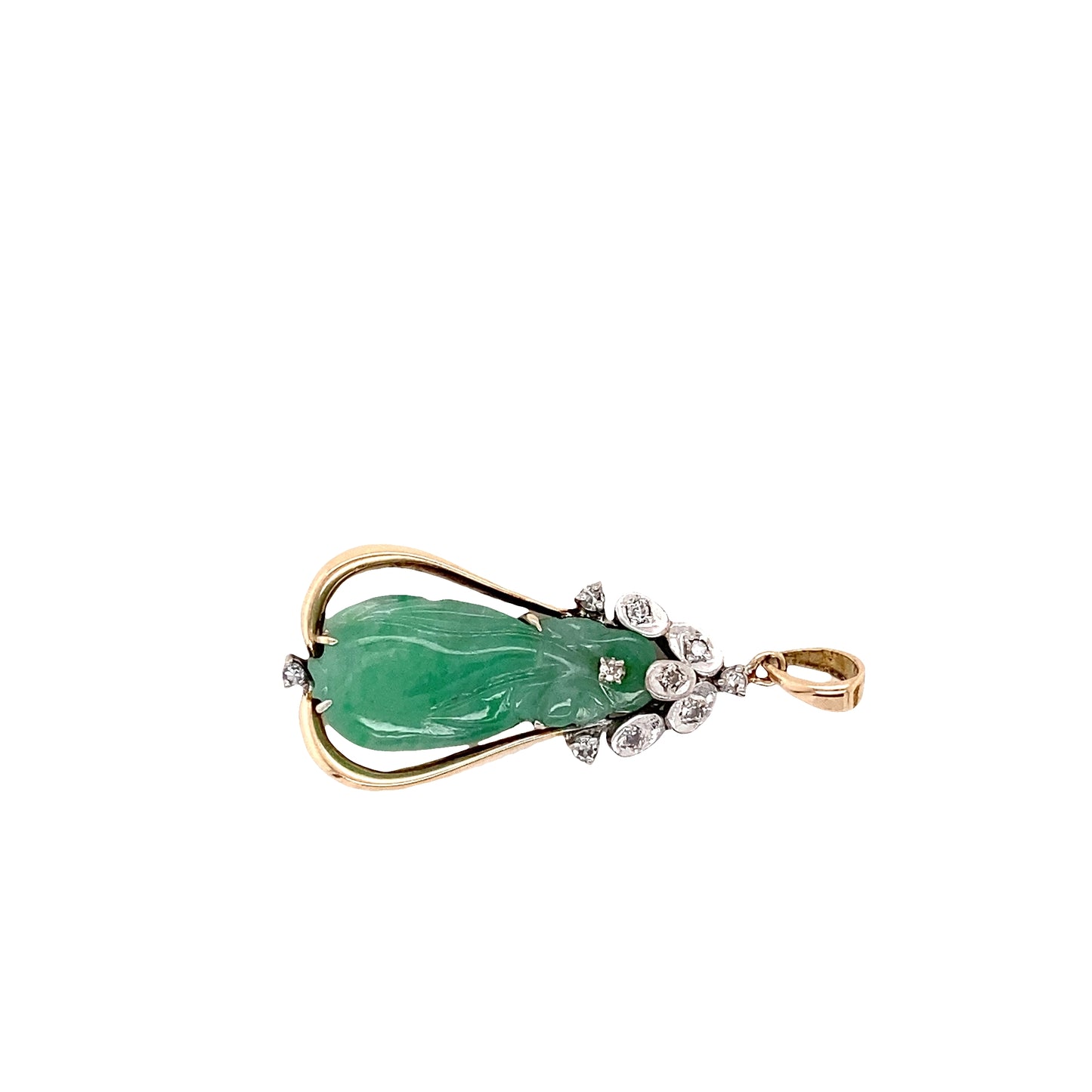 Jade and Diamond Fob Pendant