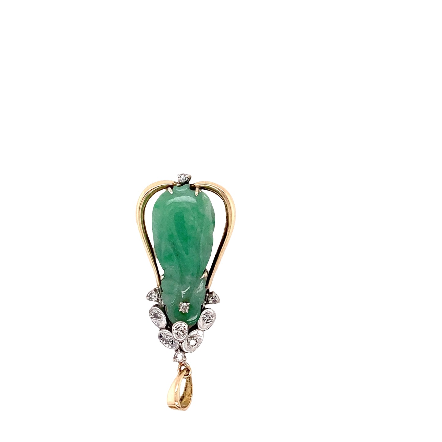 Jade and Diamond Fob Pendant