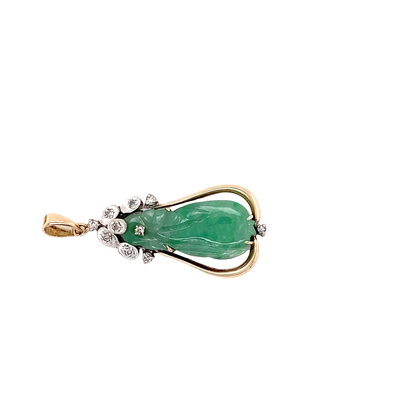 Jade and Diamond Fob Pendant