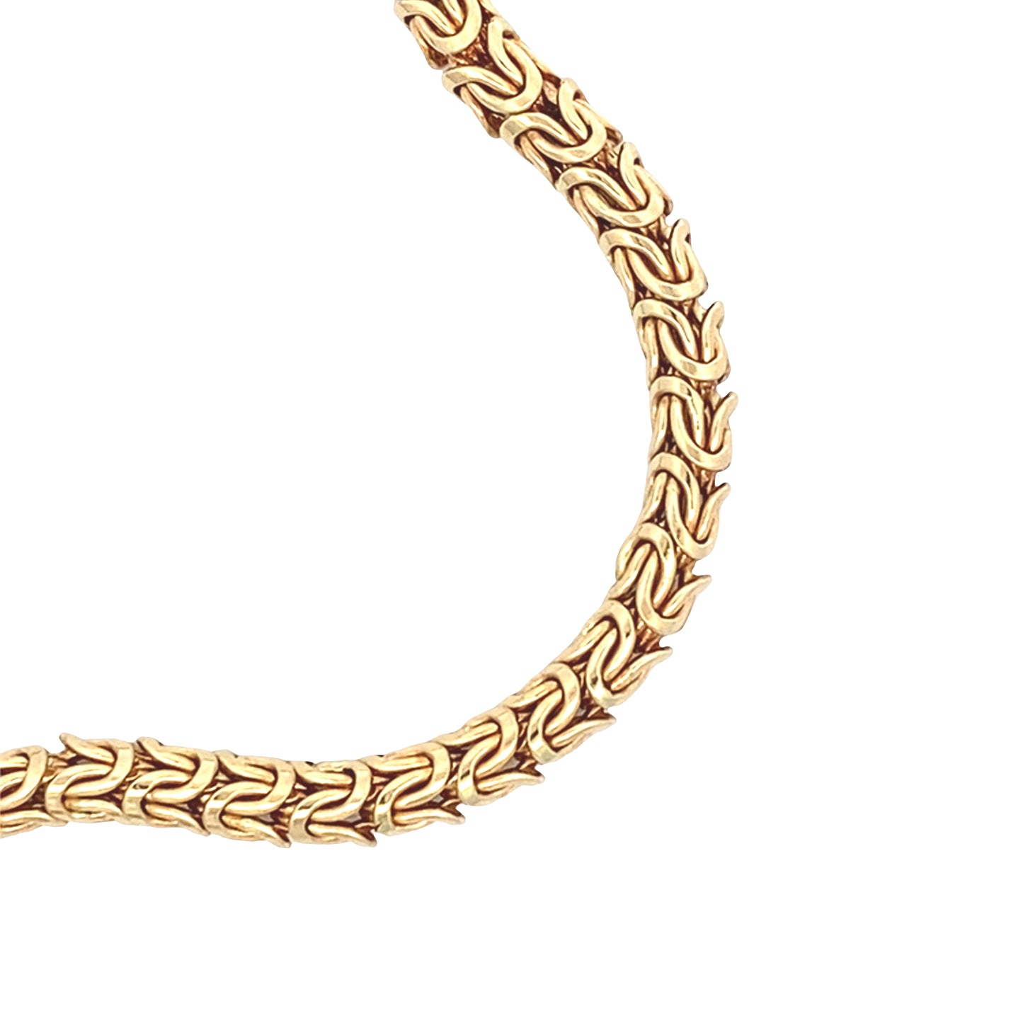 18ct Yellow Gold Byzantine Link Necklace