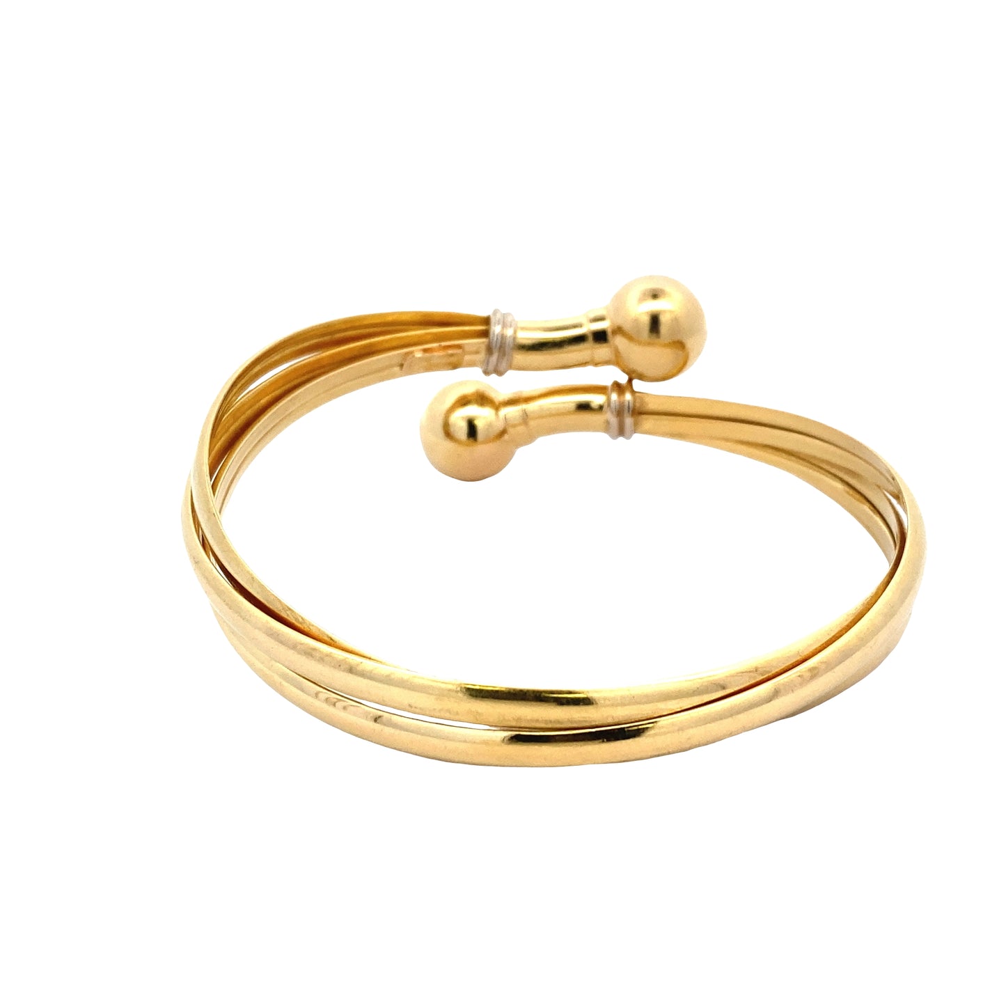 18ct Yellow Gold 3 Strand Torque Bangle