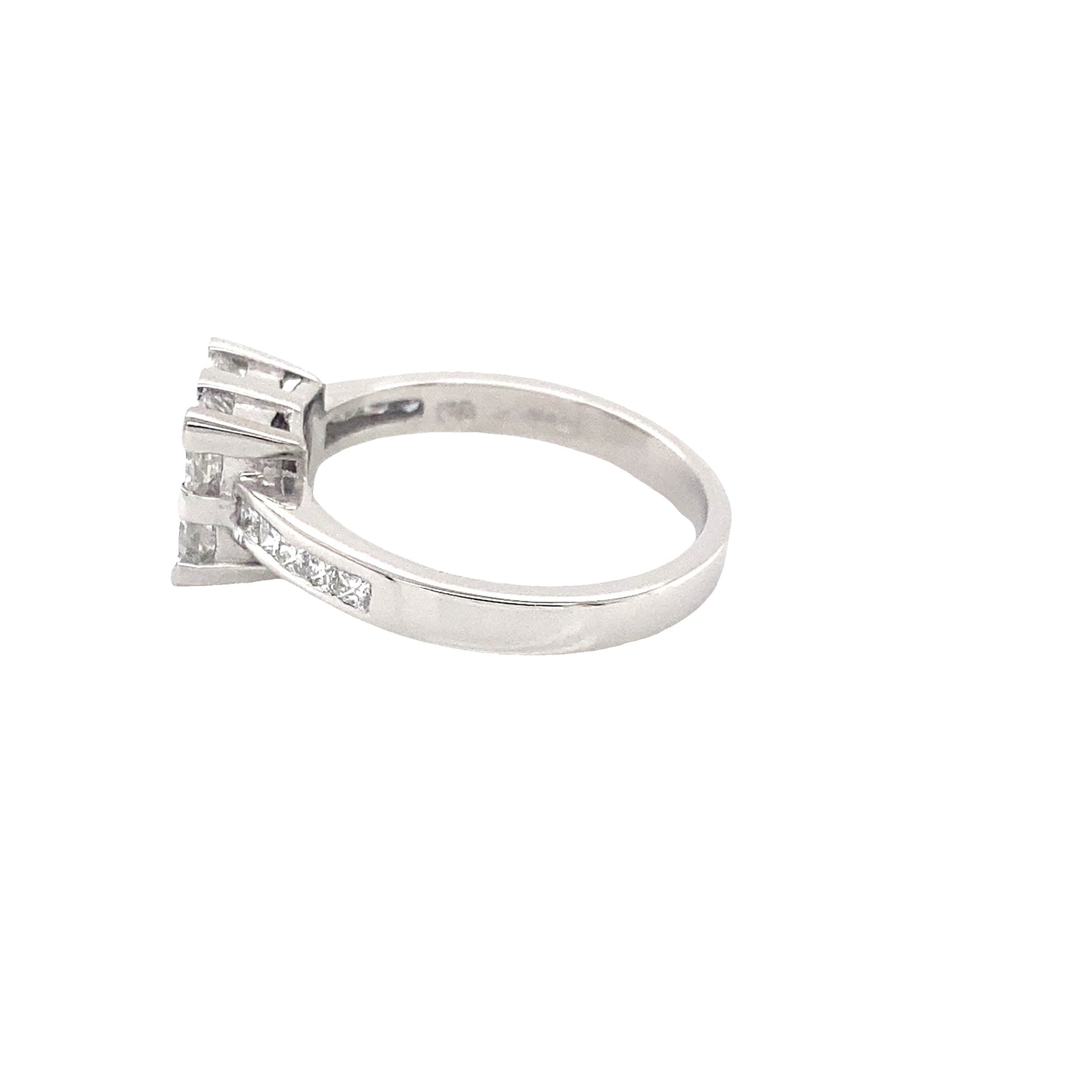 4 Stone Diamond Cluster Ring with Diamond Set Shoulders