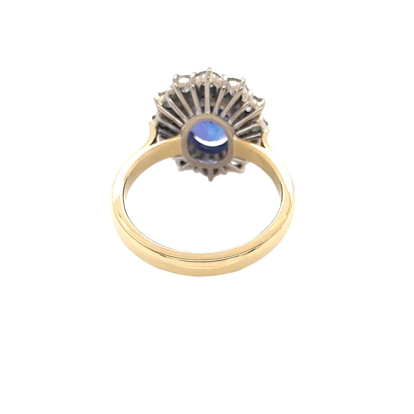 Tanzanite and Round Brilliant Cut Diamond Cluster Ring