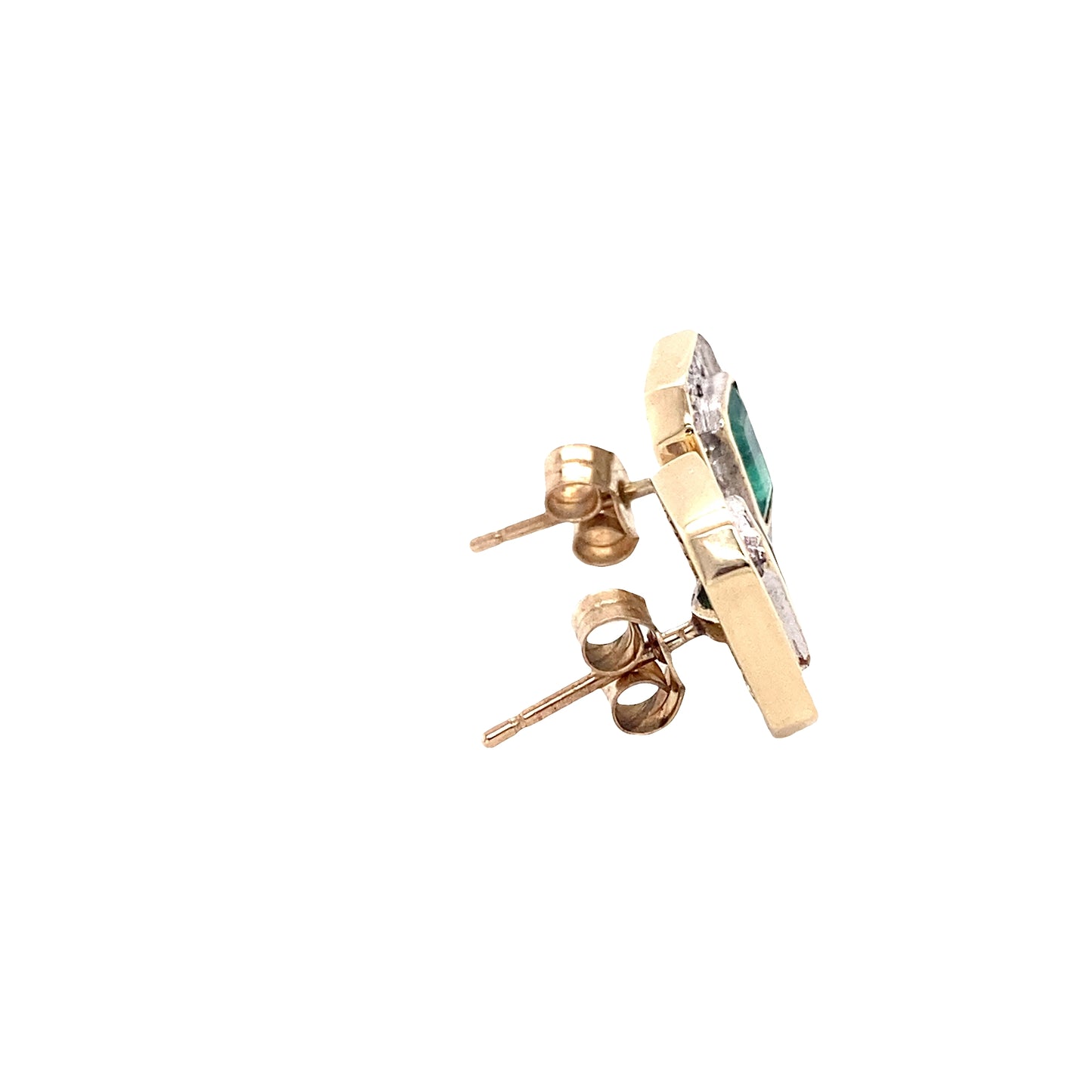 Emerald and Diamond Cluster Earrings