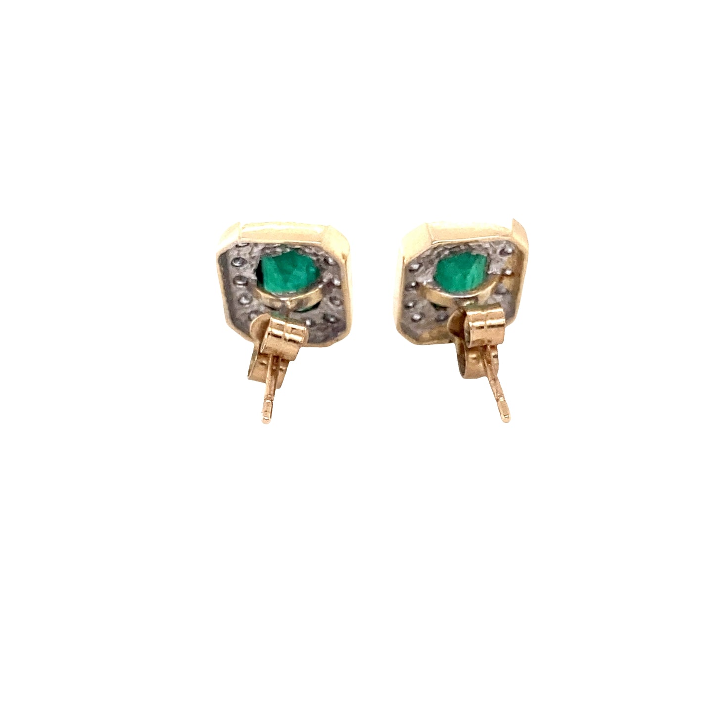 Emerald and Diamond Cluster Earrings