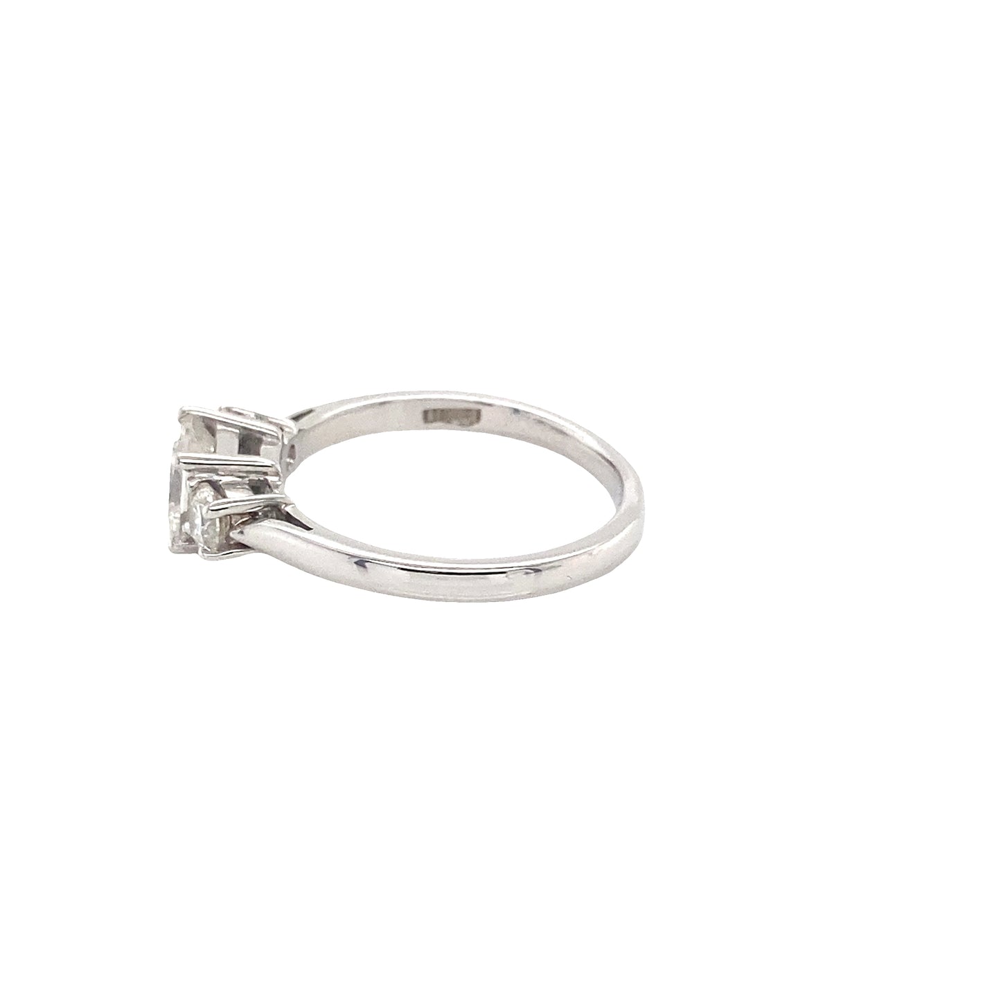 Princess and Round Brilliant Cut Diamond 3 Stone Ring