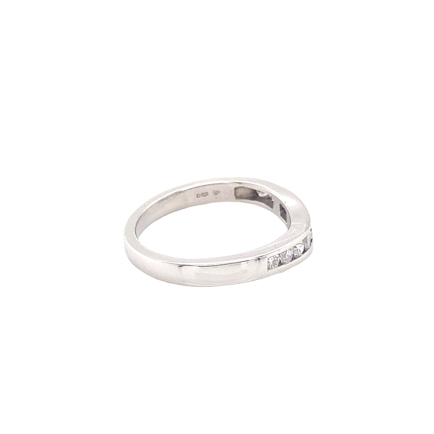 Bow Shaped Diamond Channel Set Wedding Ring