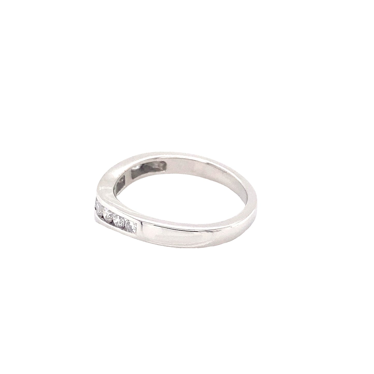 Bow Shaped Diamond Channel Set Wedding Ring