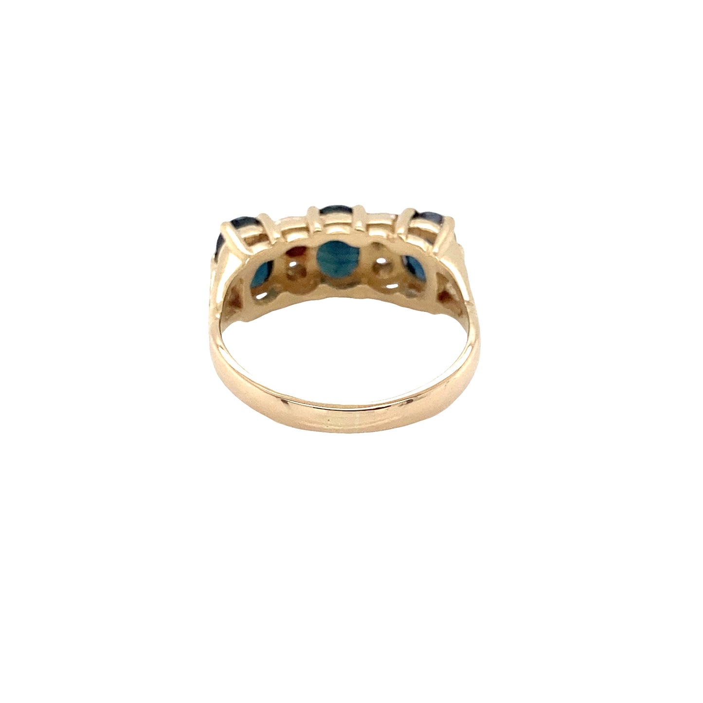 Oval shaped Sapphire and Round Brilliant Cut Diamond Ring