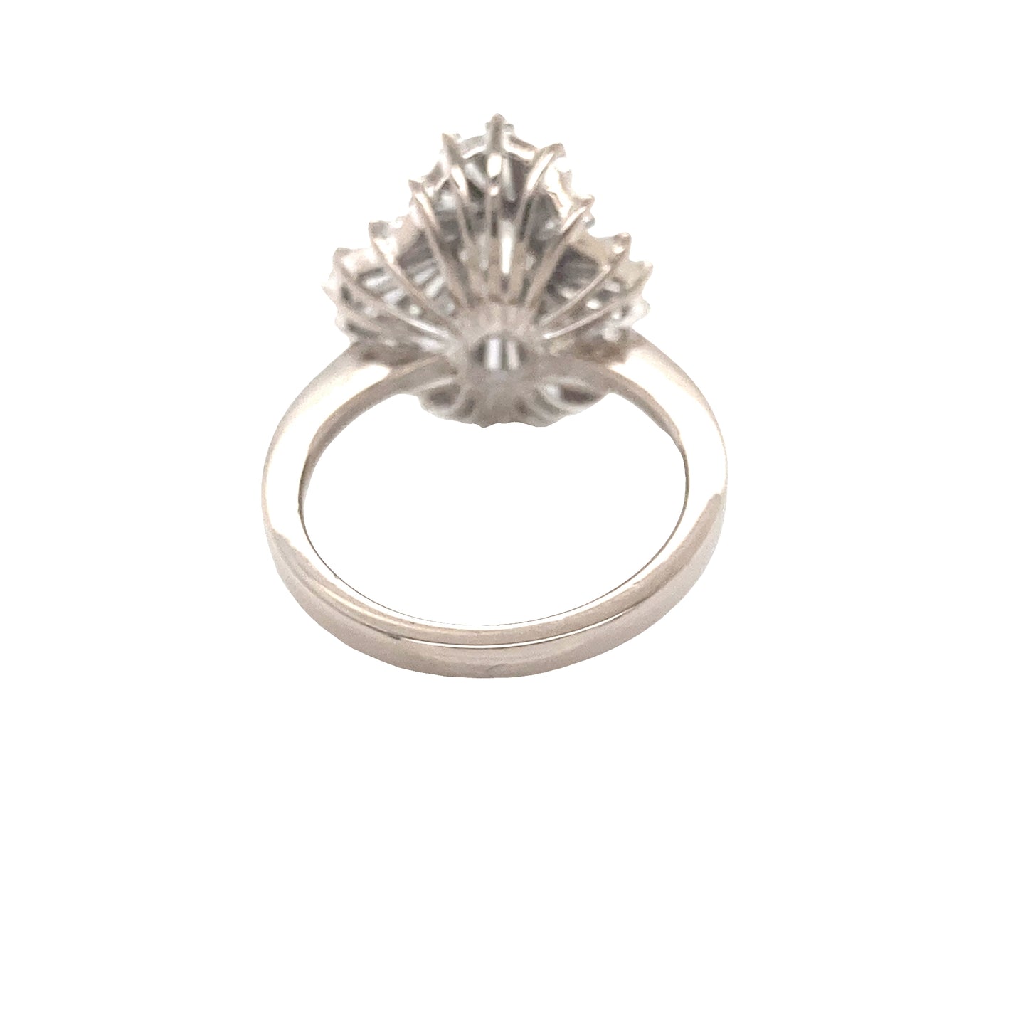 Round Brilliant Cut and Baguette Cut Diamond Ring