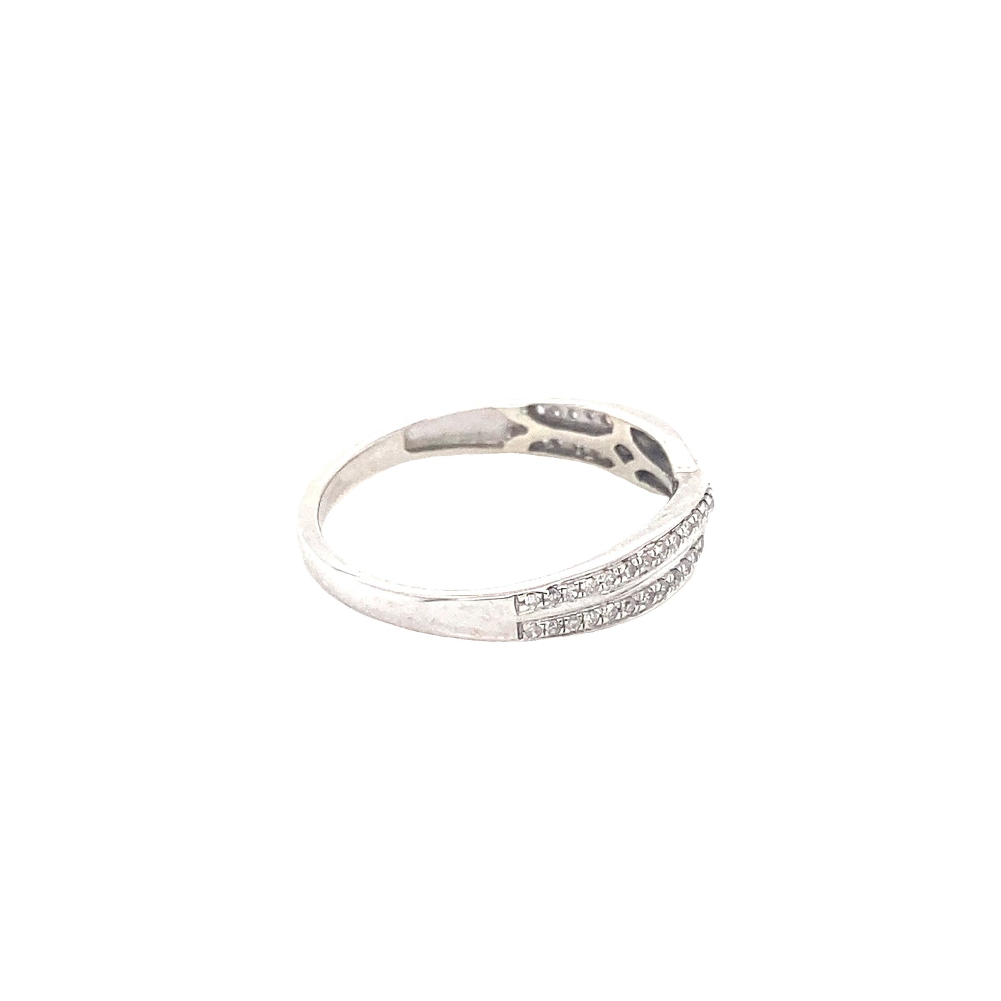 Diamond Set Crossover Bow-Tie Style Ring